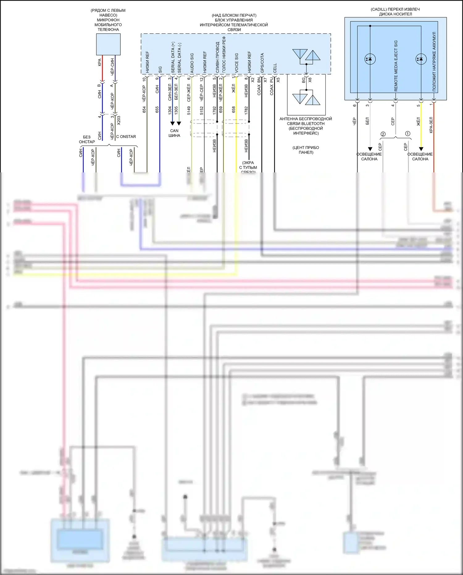 Tahoe Chevrolet IV (2014-2021): Электросхема навигации, с объемным усилителем, без аудиофайла (2 из 6) 