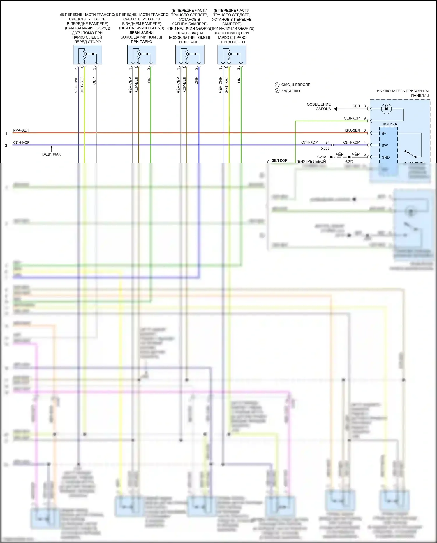 Tahoe Chevrolet IV (2014-2021): Электросхема парктроника (2 из 2) 