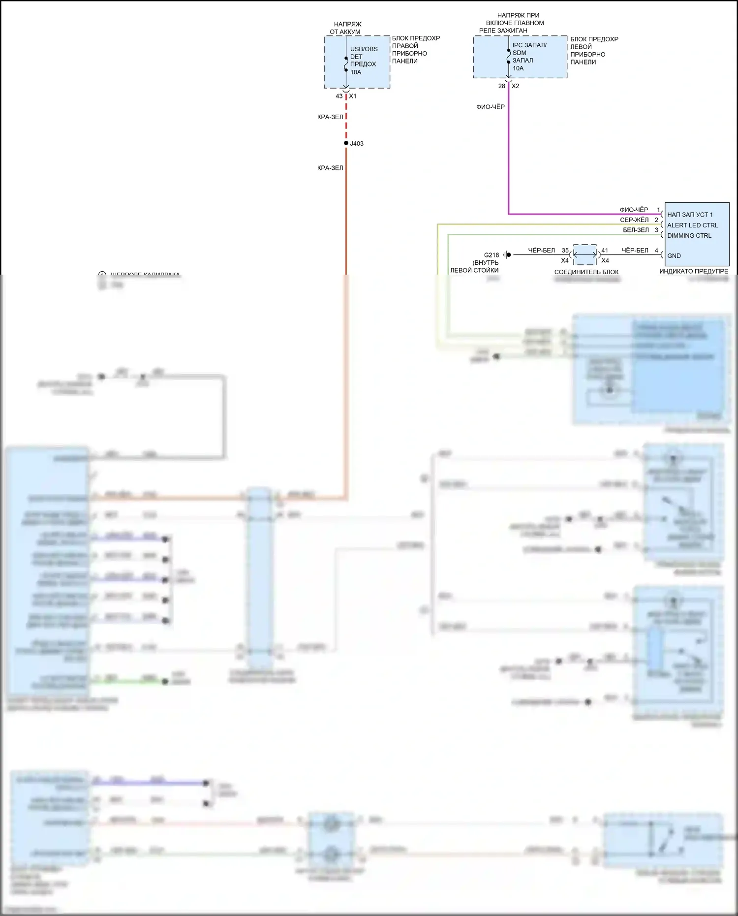Tahoe Chevrolet IV (2014-2021): Электросхема сигнализации о выезде с полосы движения 