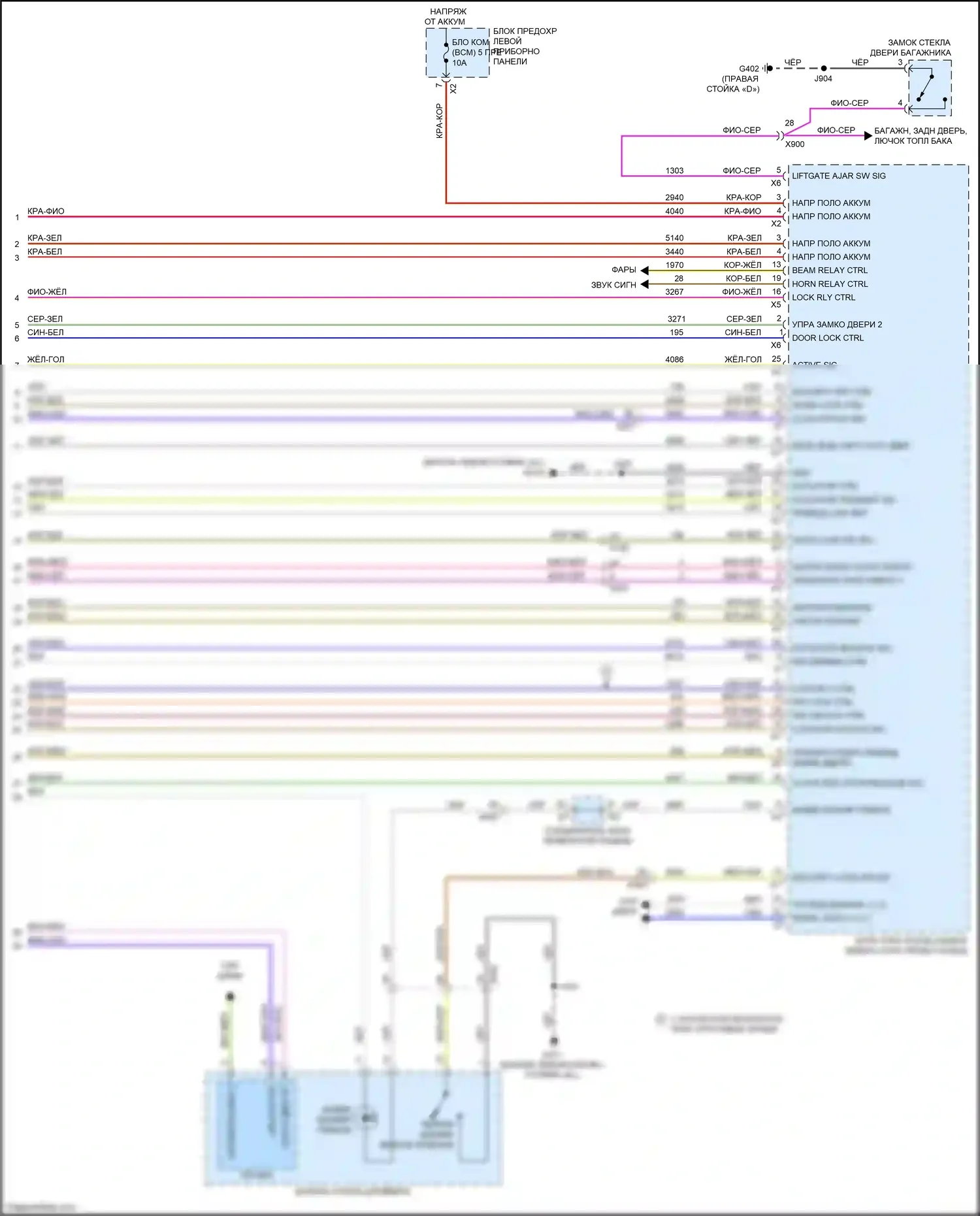 Tahoe Chevrolet IV (2014-2021): Электросхема центрального замка, с пассивным бесключевым доступом (7 из 7) 