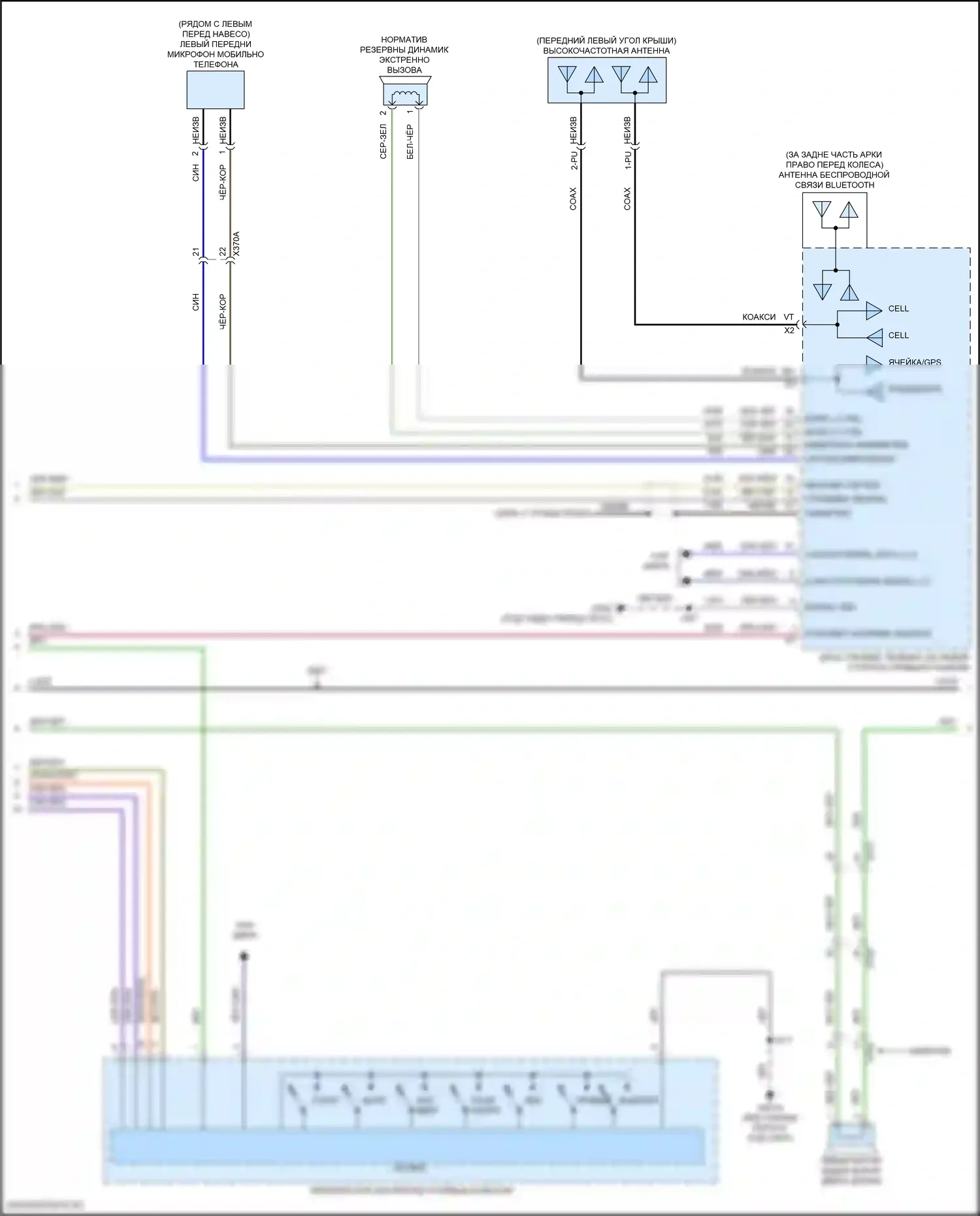 Tahoe Chevrolet V (2021-2024): Электросхема магнитолы, средний/высокий уровень стандартного аудио (2 из 3) 