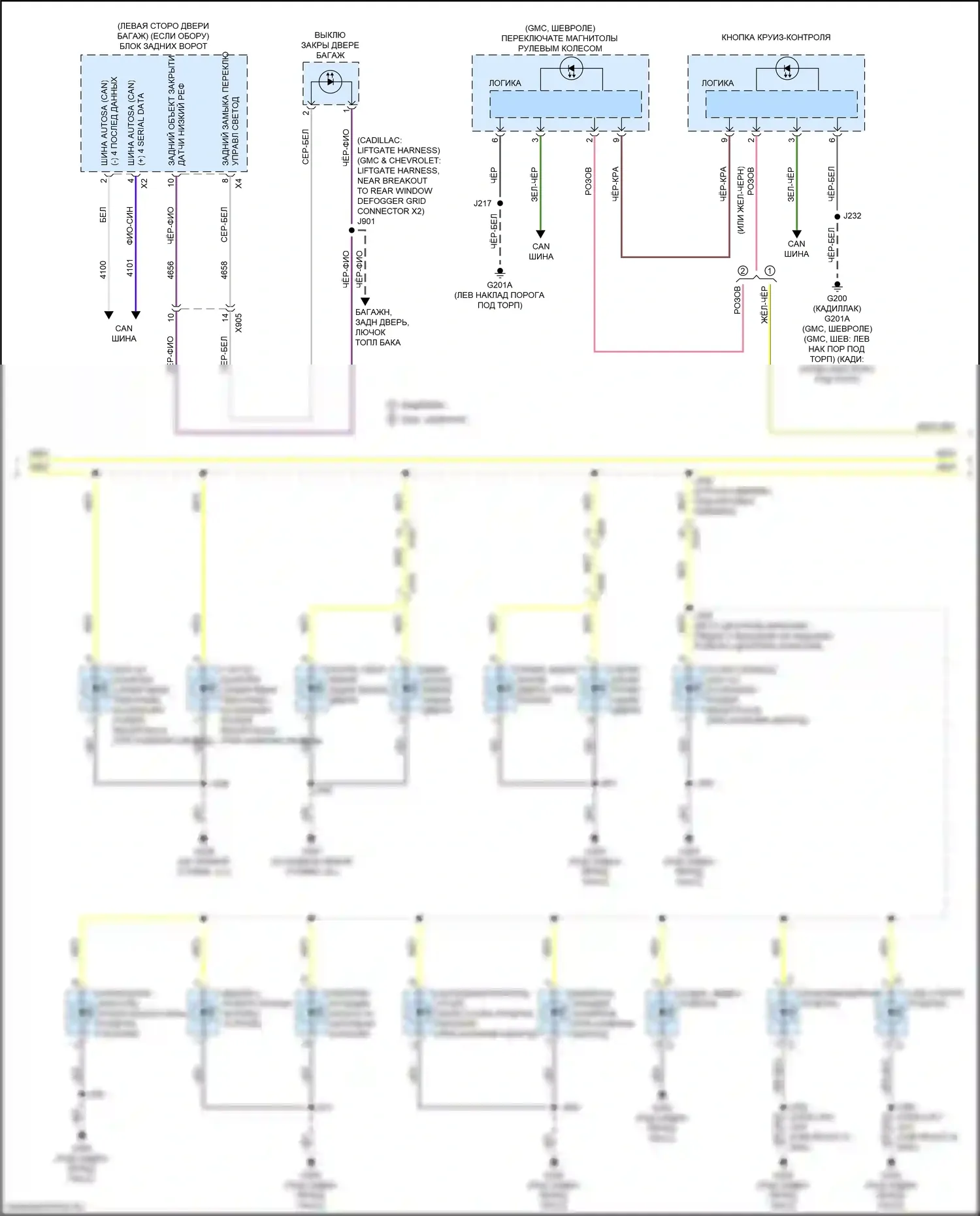 Tahoe Chevrolet V (2021-2024): Электросхема подсветки приборной панели (3 из 4) 