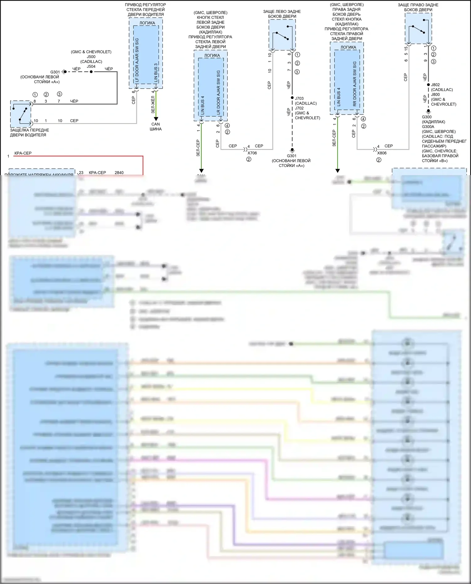 Tahoe Chevrolet V (2021-2024): Электросхема приборной панели (2 из 3) 