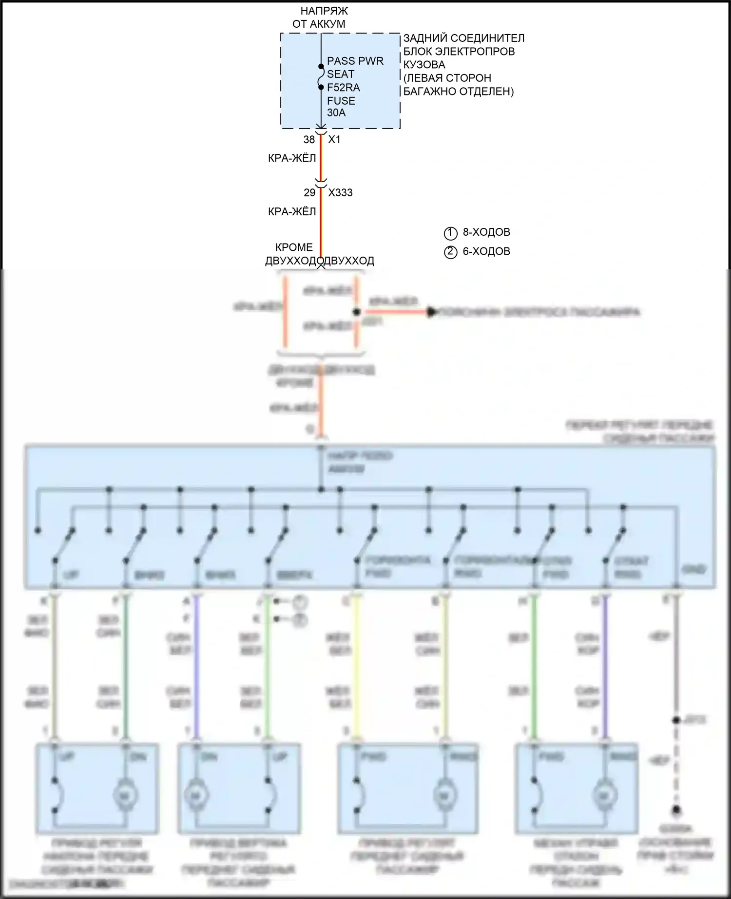 Tahoe Chevrolet V (2021-2024): Электросхема сиденья питания для пассажиров 