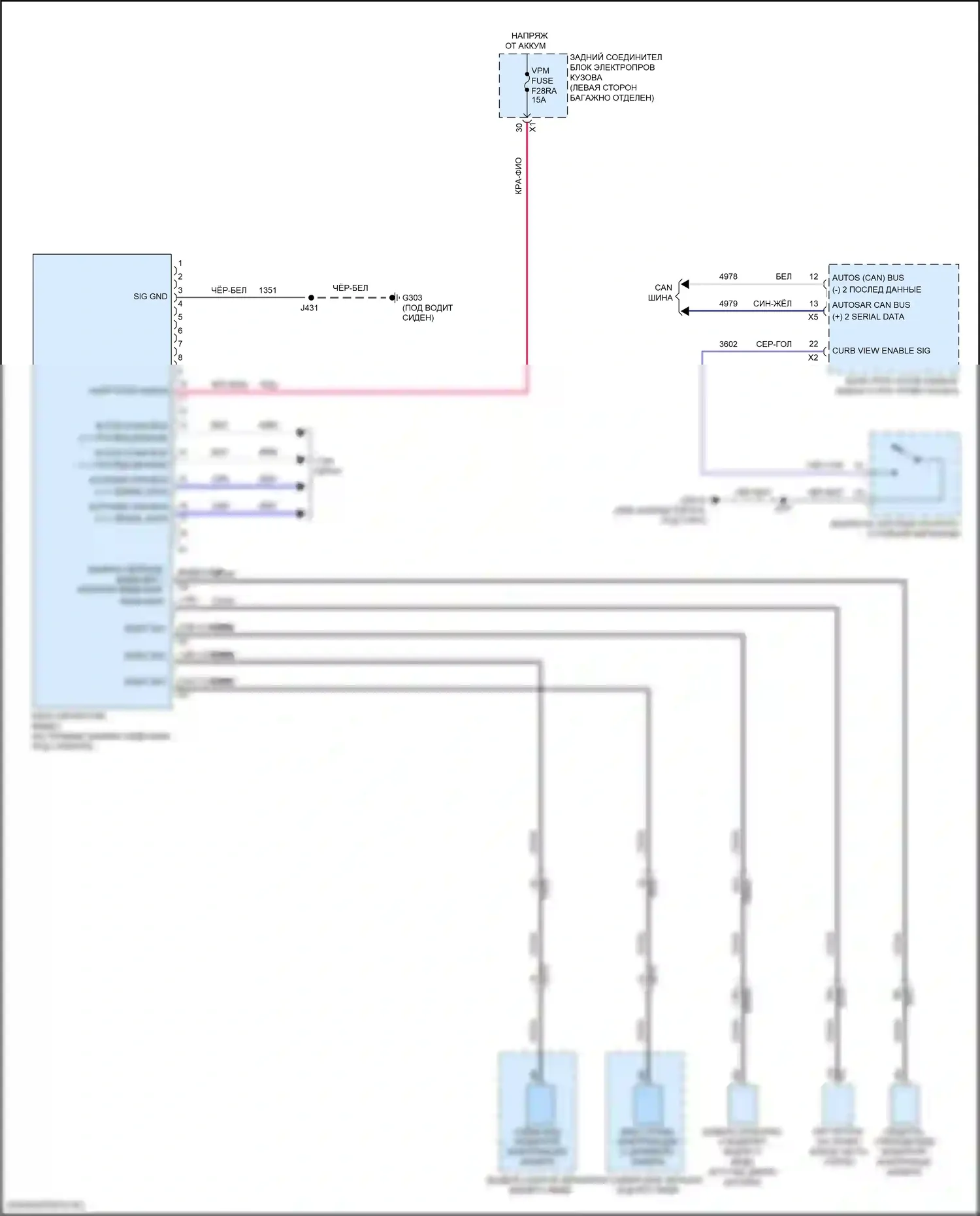 Tahoe Chevrolet V (2021-2024): Электросхема камеры кругового обзора 