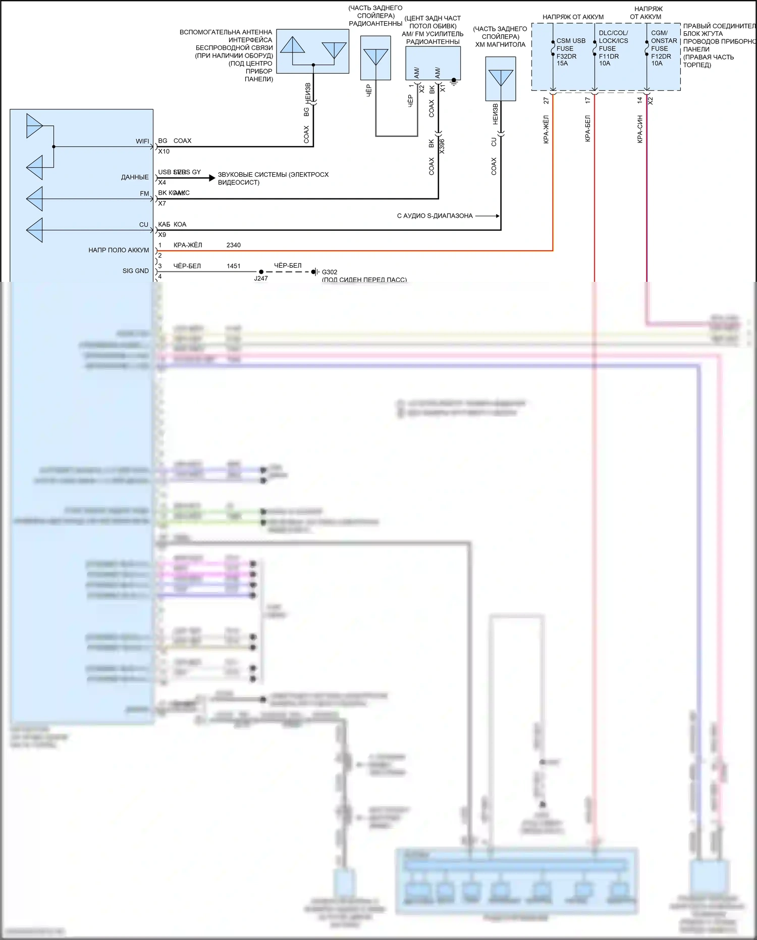 Tahoe Chevrolet V (2021-2024): Электросхема навигации, аудио премиум-класса среднего/высокого уровня с усилителем объемного звучания (1 из 4) 