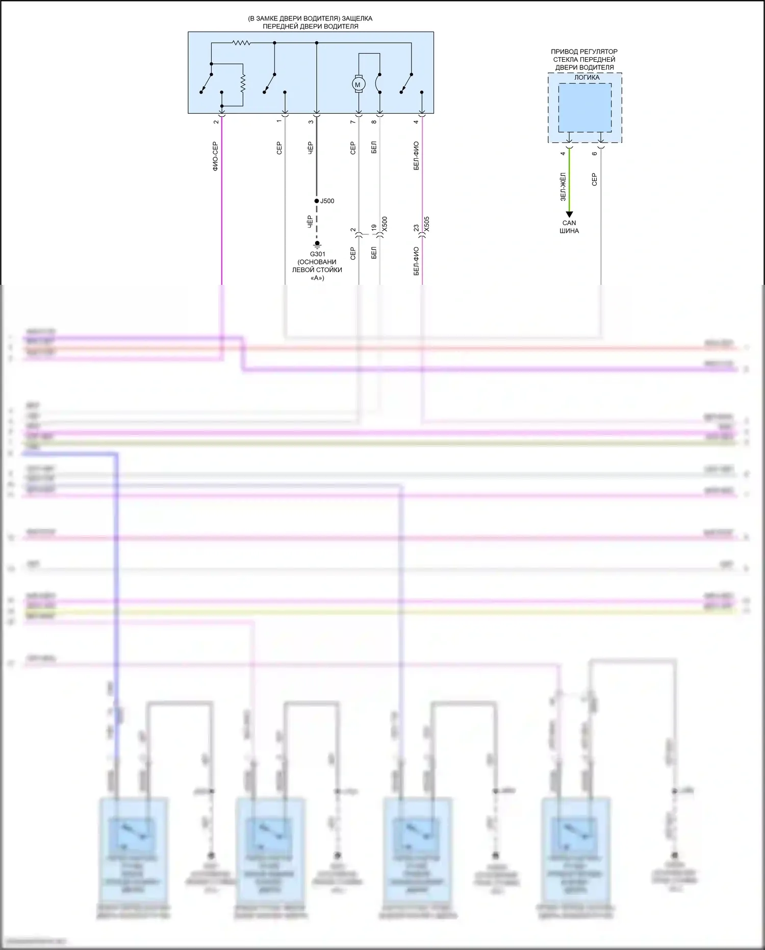 Tahoe Chevrolet V (2021-2024): Электросхема центрального замка (3 из 7) 
