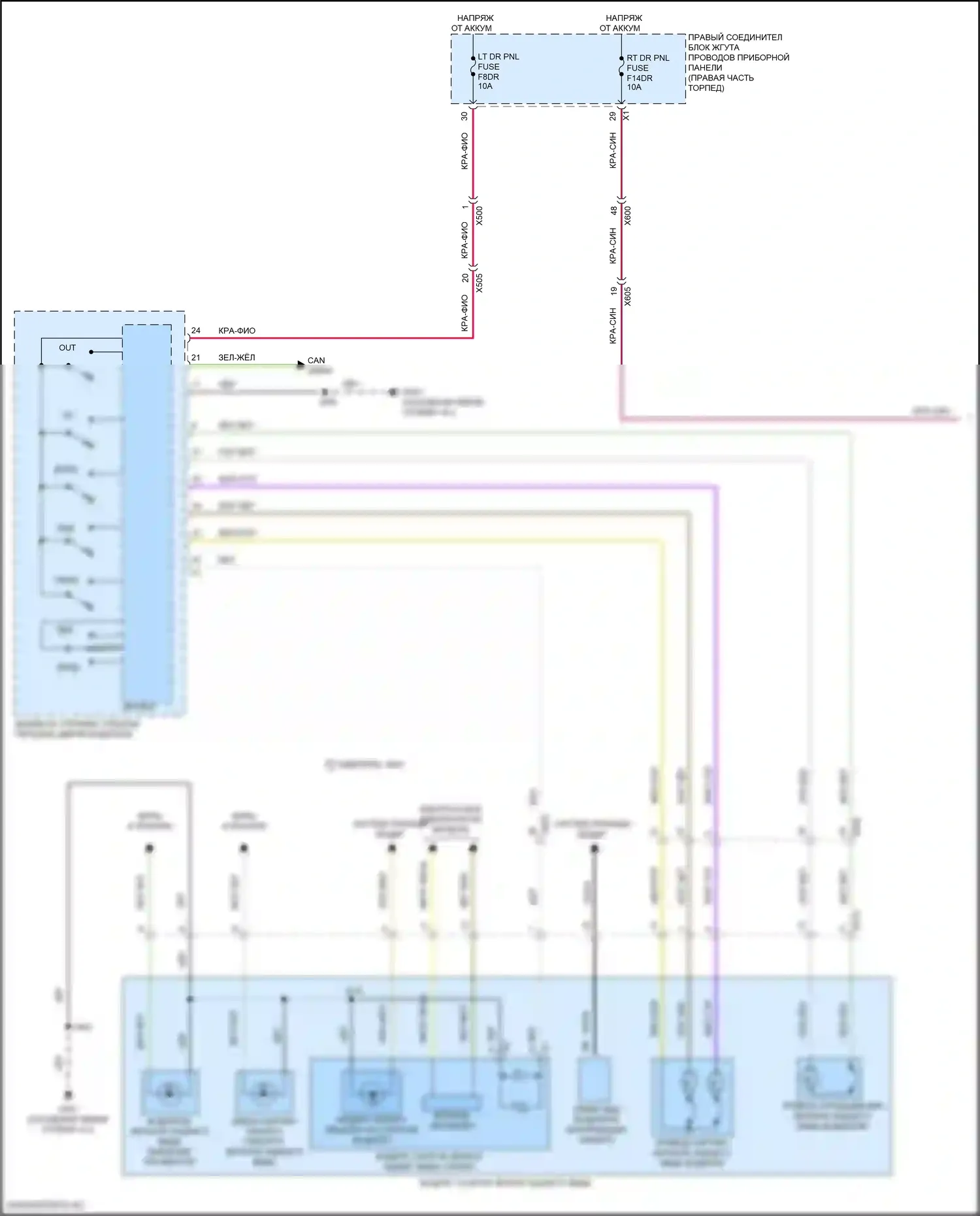 Tahoe Chevrolet V (2021-2024): Управление зеркалами заднего вида электросхема (1 из 2) 