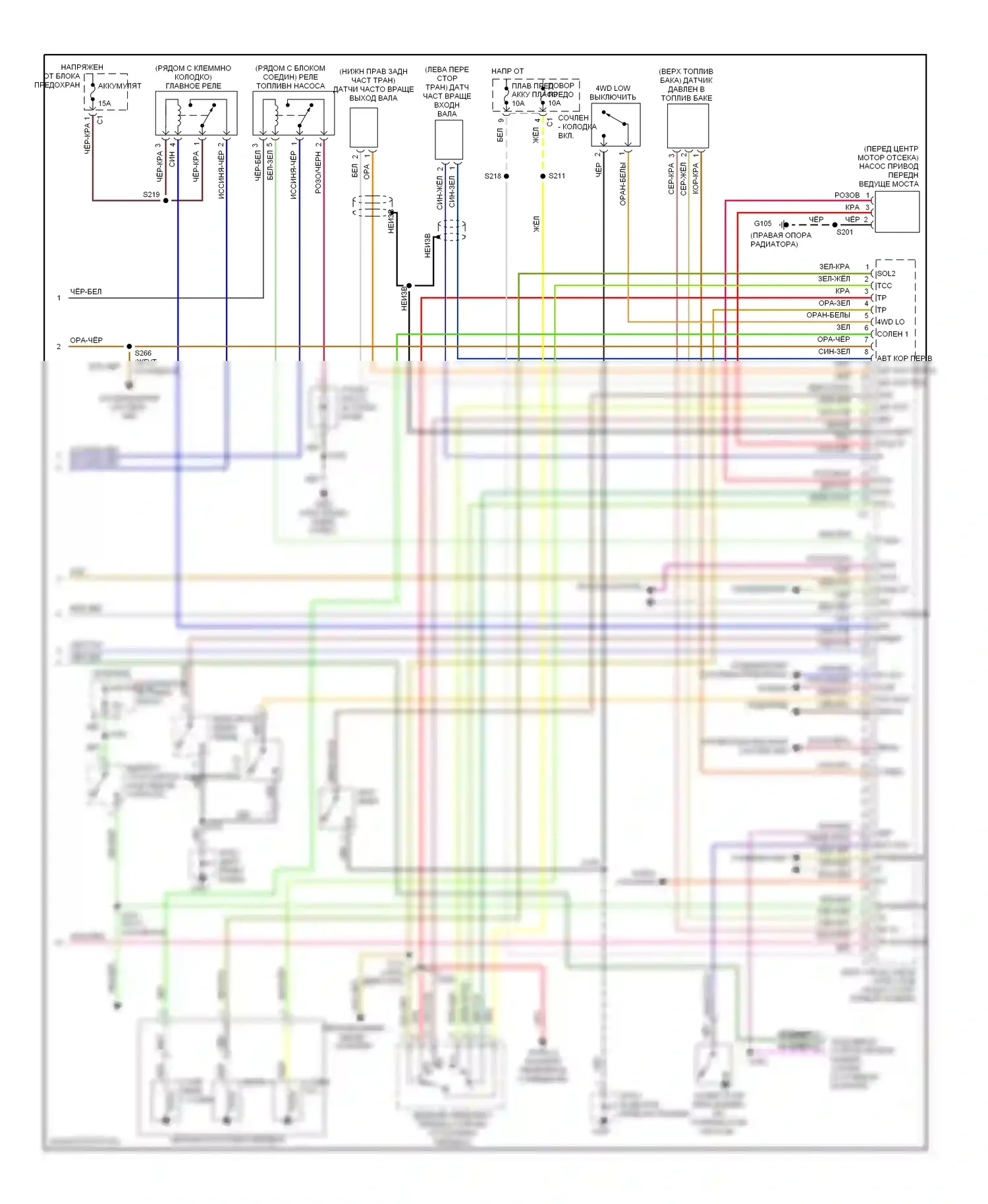 Tracker Chevrolet II (1998-2004): Электросхема двигателя 2.5l vin 4s (3 из 3) 