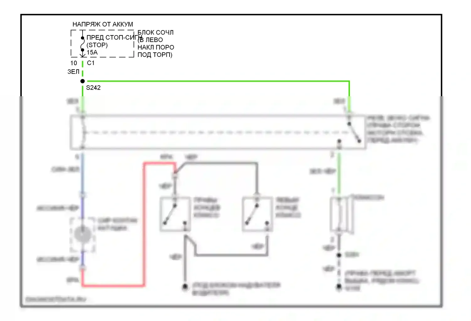 Tracker Chevrolet II (1998-2004): Электросхема клаксона 