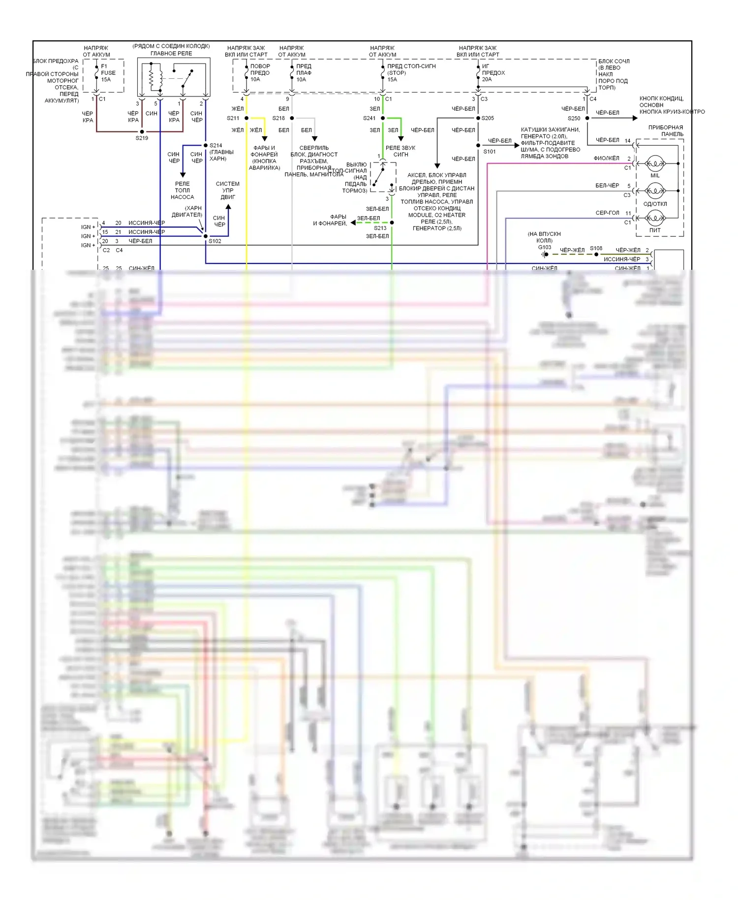 Tracker Chevrolet II (1998-2004): 2,0л vin c, электросхема автоматической коробки передач 