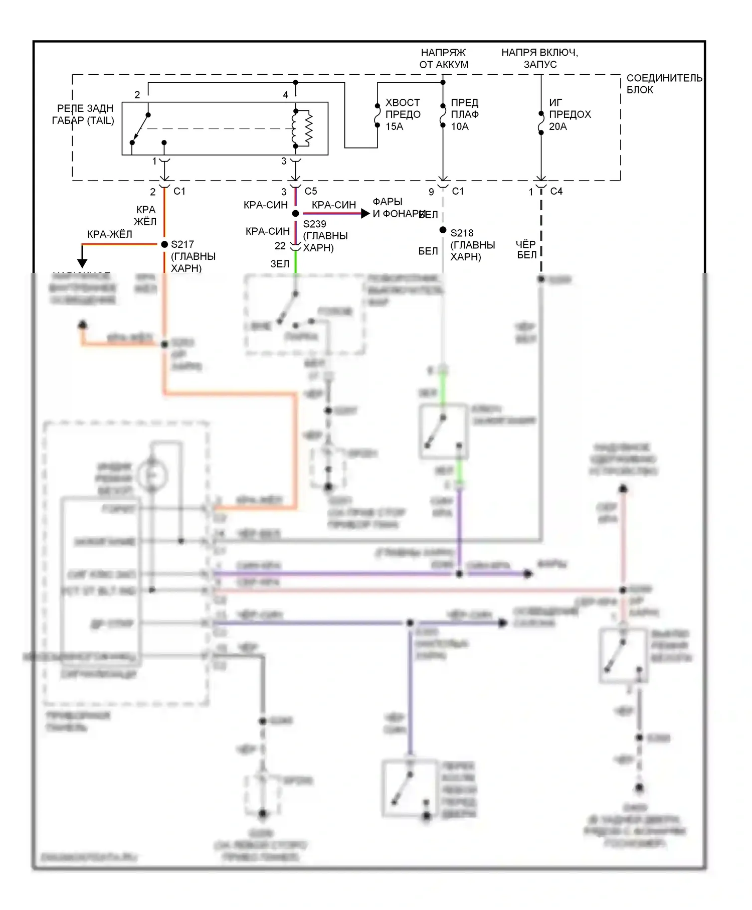 Tracker Chevrolet II (1998-2004): Электросхемы системы оповещения 