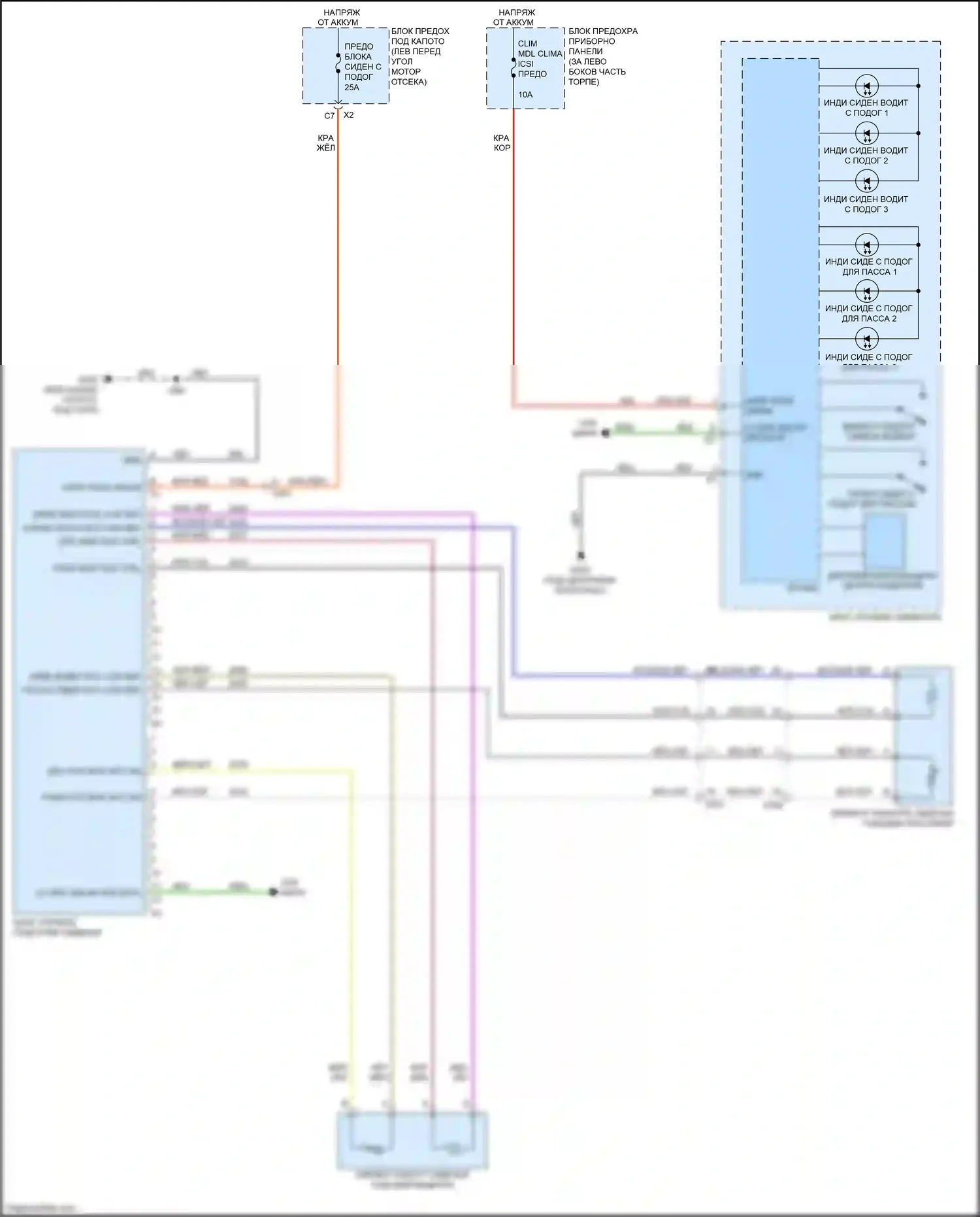 Tracker Chevrolet III (2013-2017): Электросхема обогреваемых сидений 