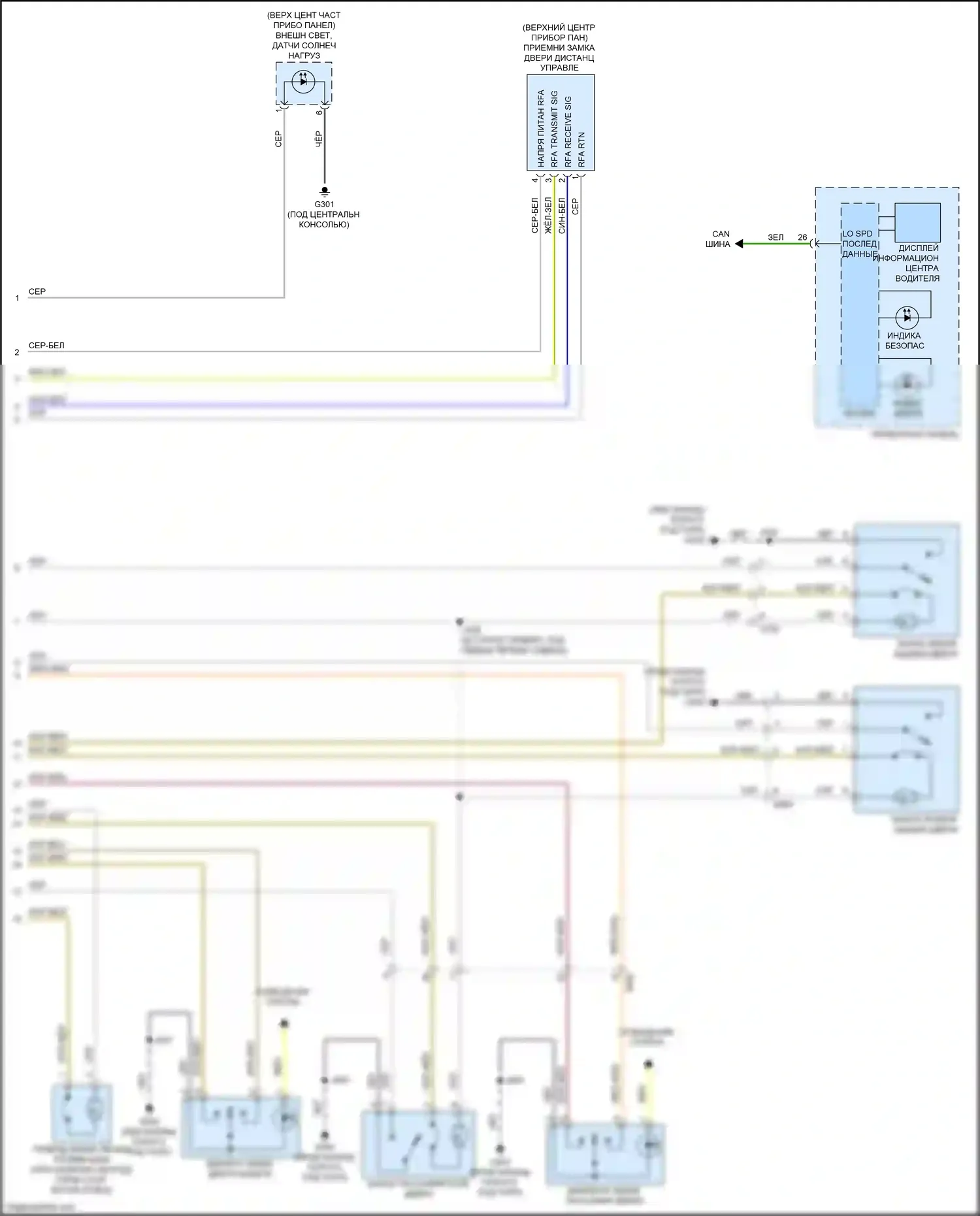 Tracker Chevrolet III (2013-2017): Электросхема центрального замка (2 из 2) 