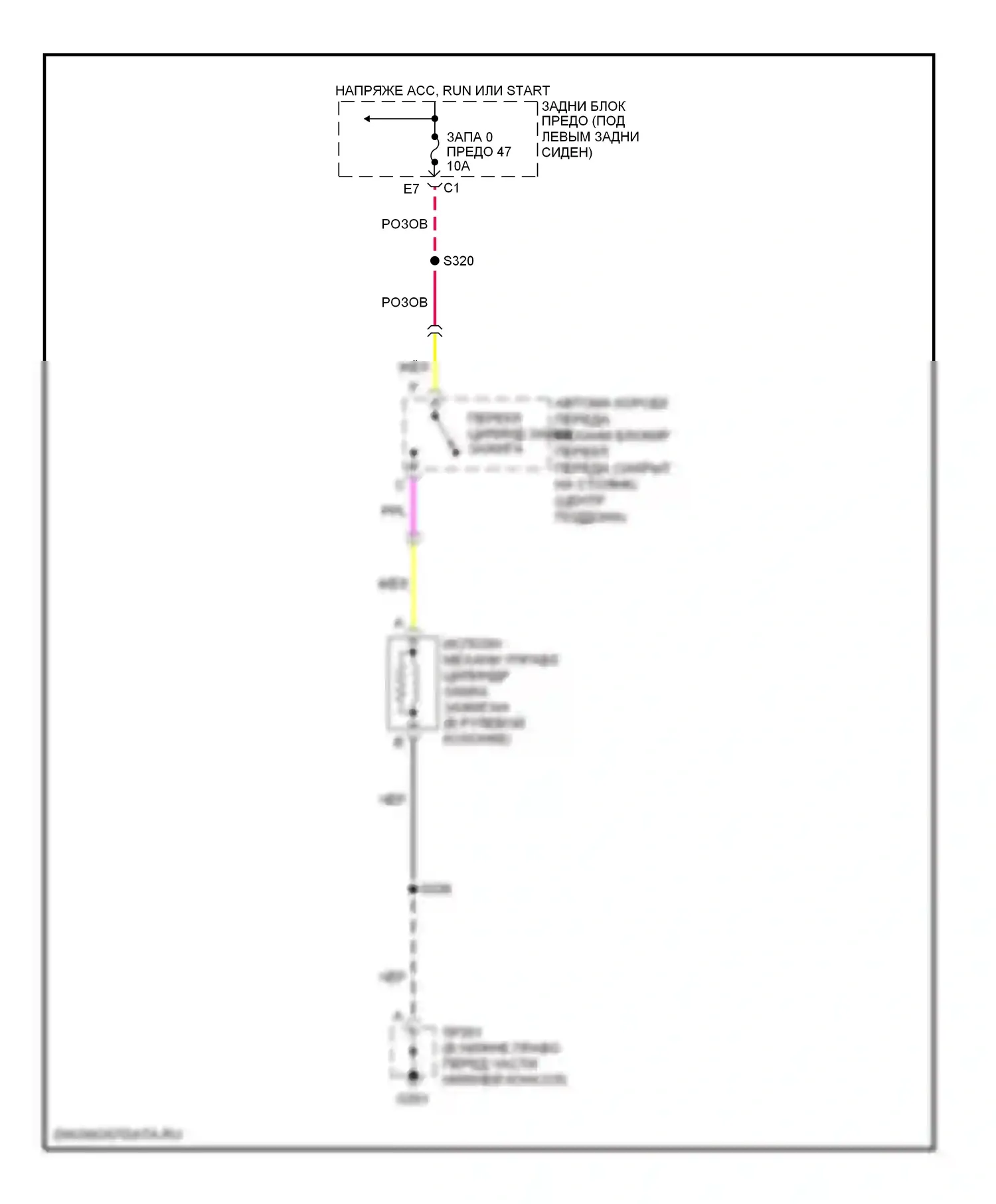 TrailBlazer Chevrolet I рестайлинг (2005-2009): Электросхема электромагнита замка зажигания 