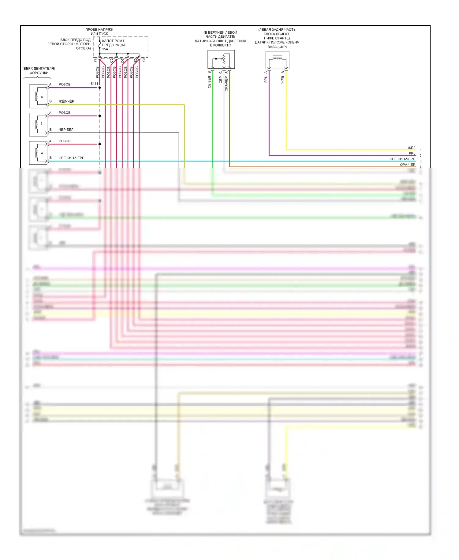 TrailBlazer Chevrolet I рестайлинг (2005-2009): Электросхема двигателя 4.2l vin s (3 из 7) 