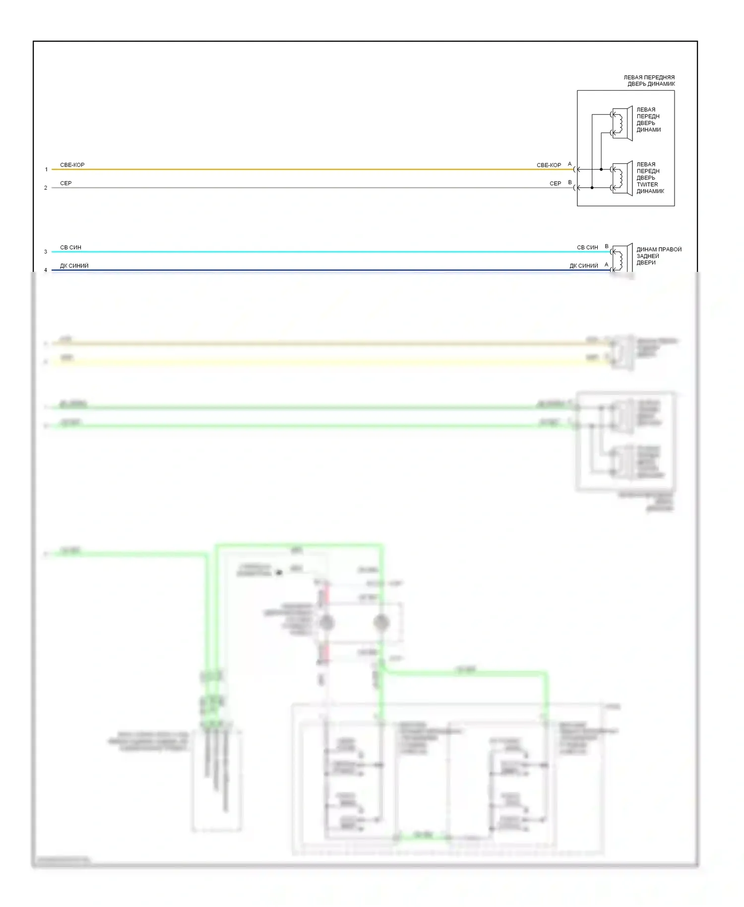 TrailBlazer Chevrolet I рестайлинг (2005-2009): Базовая магнитола электросхема с магнитолой заднего сиденья (2 из 2) 