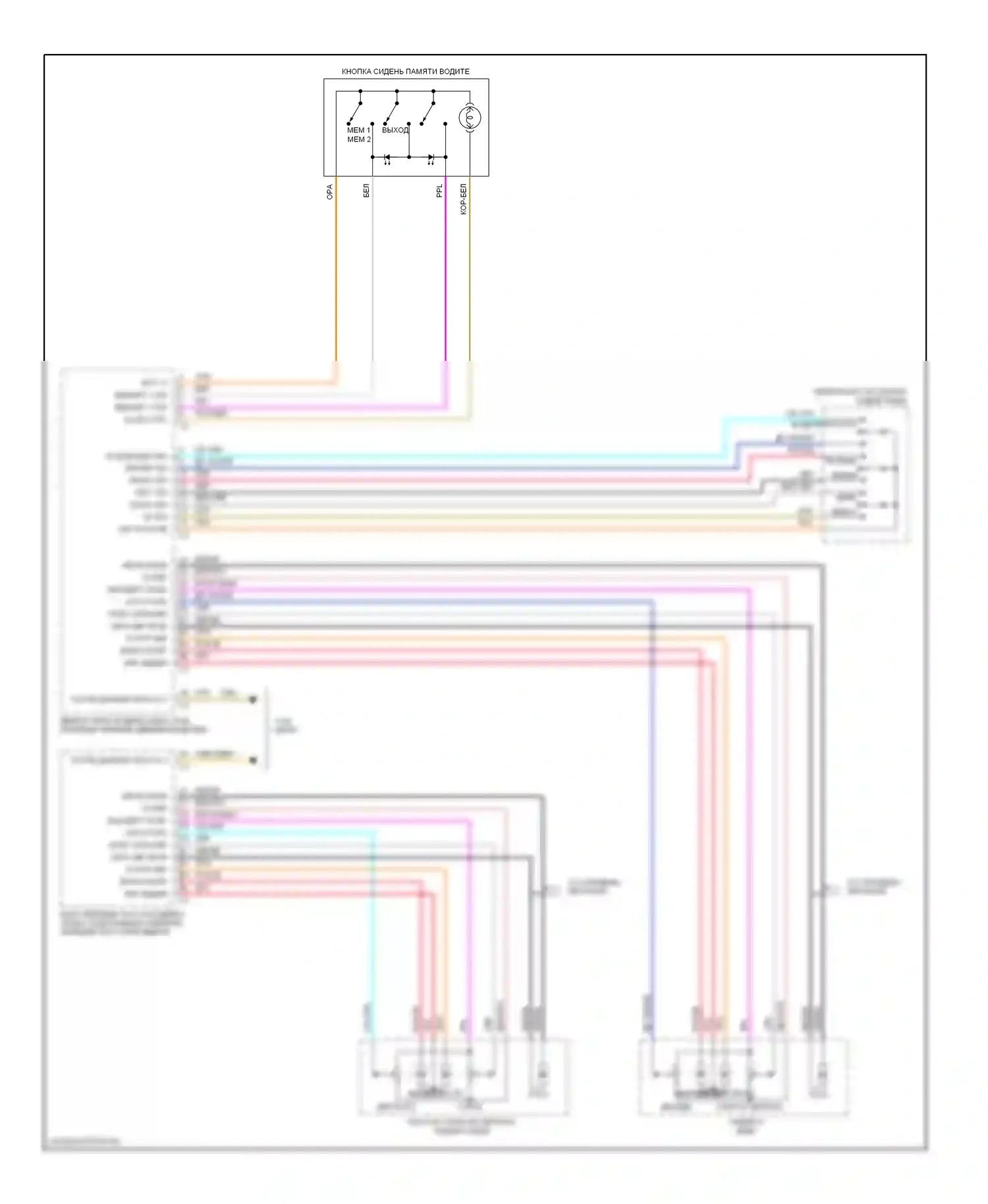 TrailBlazer Chevrolet I рестайлинг (2005-2009): Электросхема зеркал памяти 