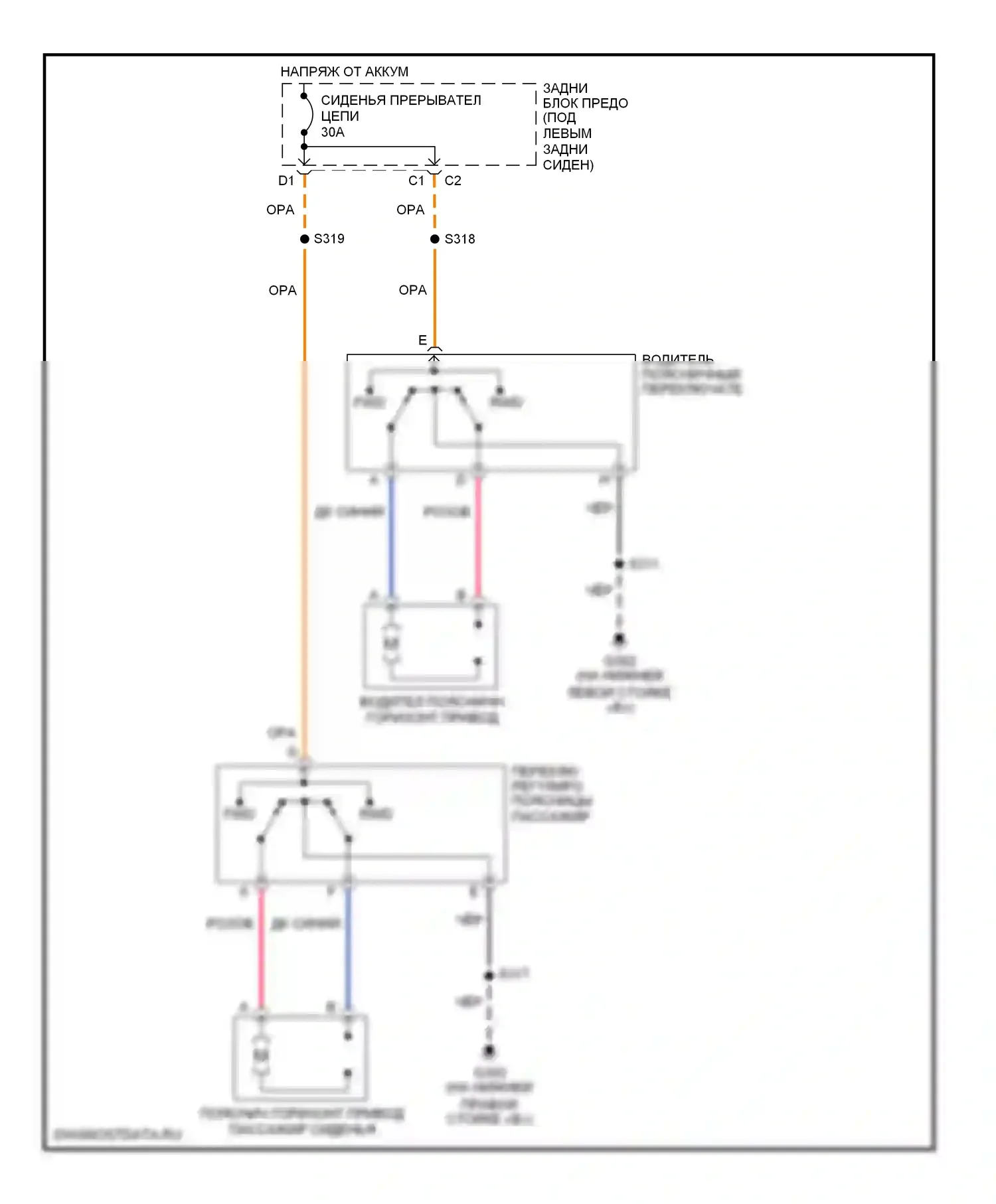 TrailBlazer Chevrolet I рестайлинг (2005-2009): Поясничная электросхема 