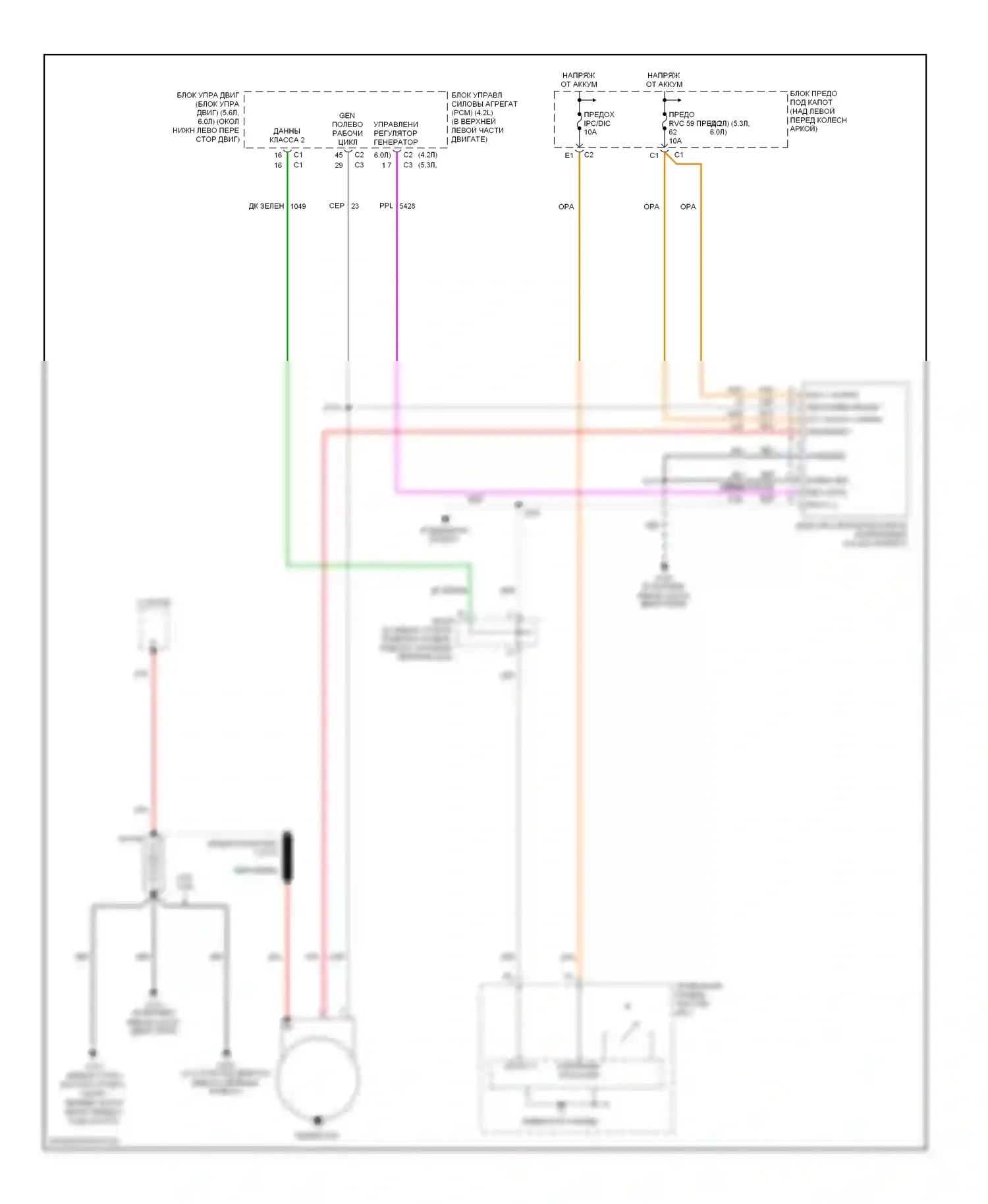 TrailBlazer Chevrolet I рестайлинг (2005-2009): Электросхема генератора 