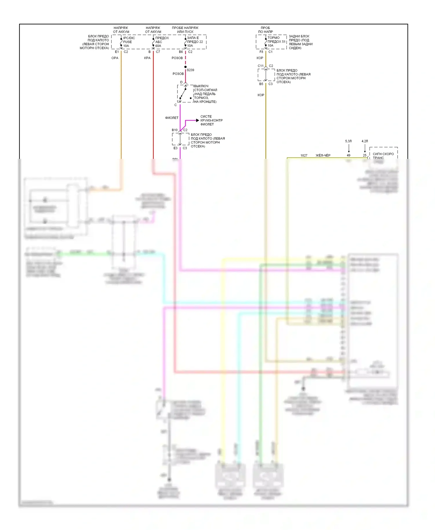 TrailBlazer Chevrolet I (2001-2006): Антиблокировочная система abs электросхема, без контроля тяги 