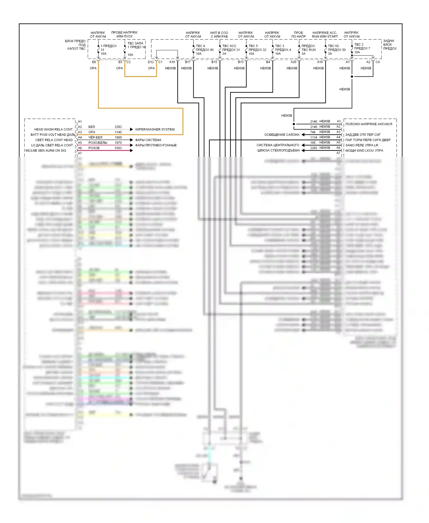 TrailBlazer Chevrolet I (2001-2006): Электросхема блоков управления кузовом 
