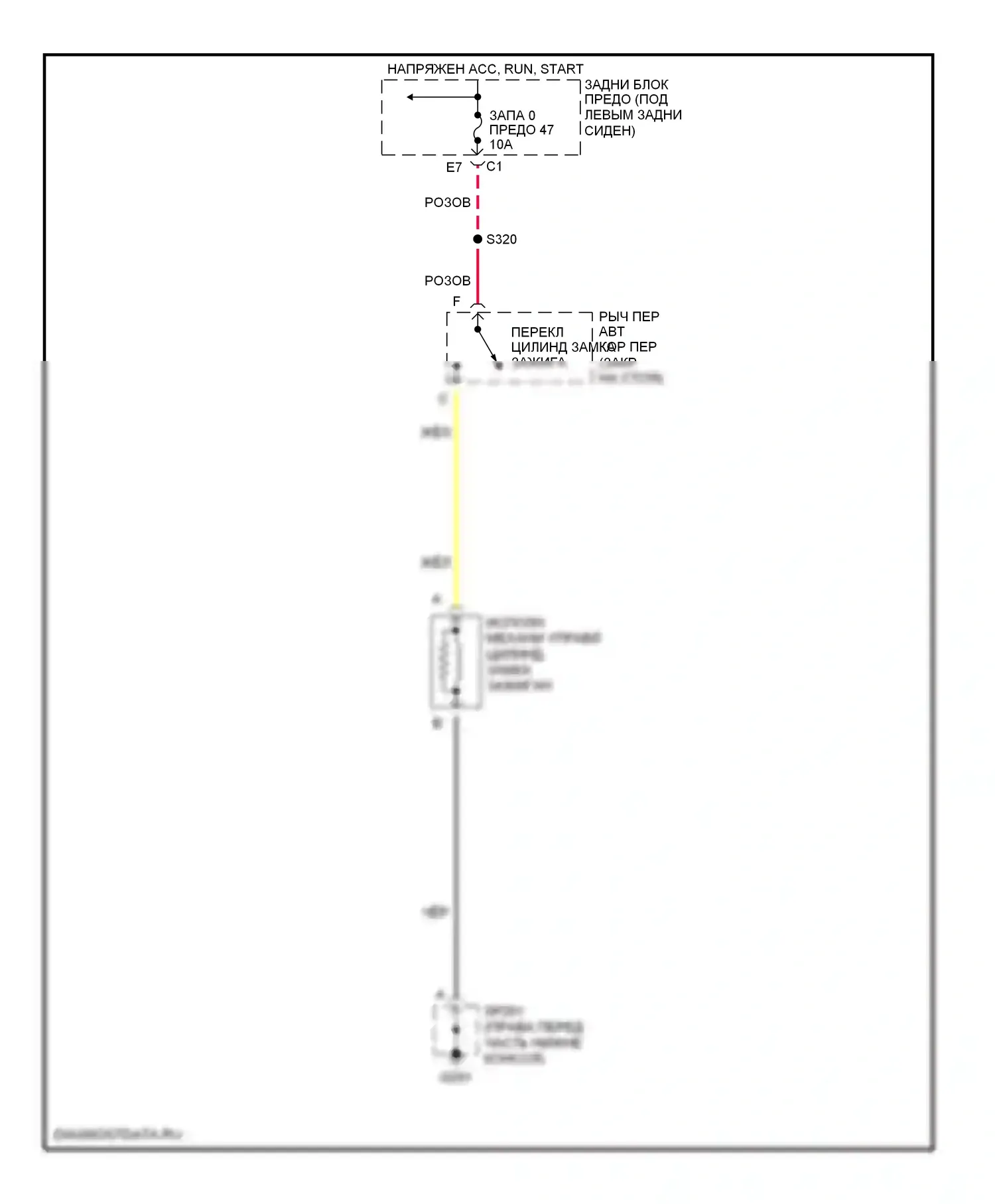 TrailBlazer Chevrolet I (2001-2006): Электросхема электромагнита замка зажигания 