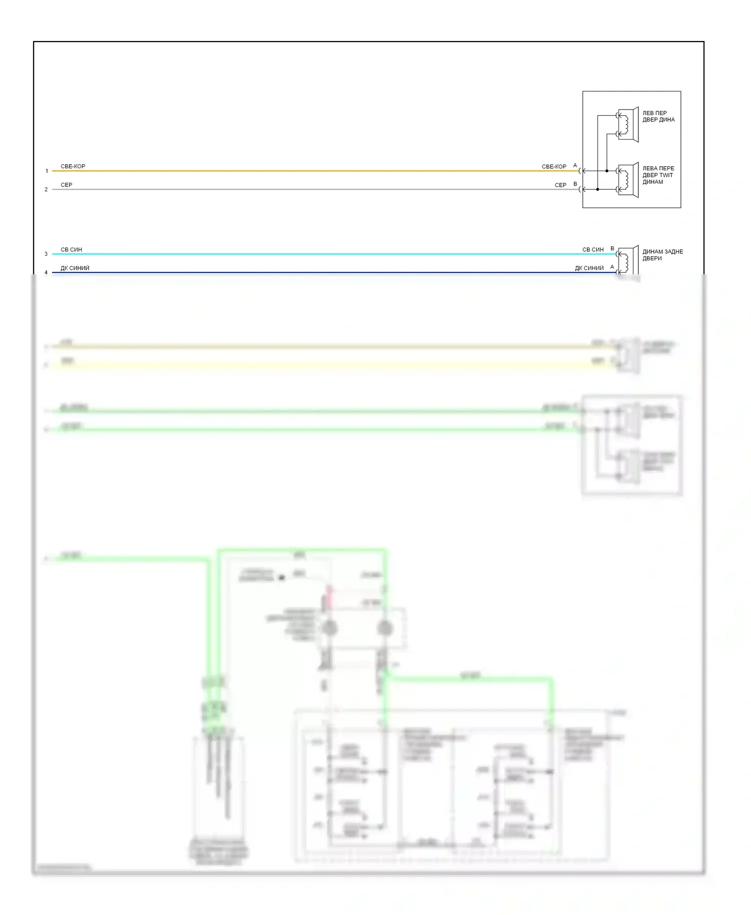 TrailBlazer Chevrolet I (2001-2006): Базовая магнитола электросхема с магнитолой заднего сиденья (2 из 2) 