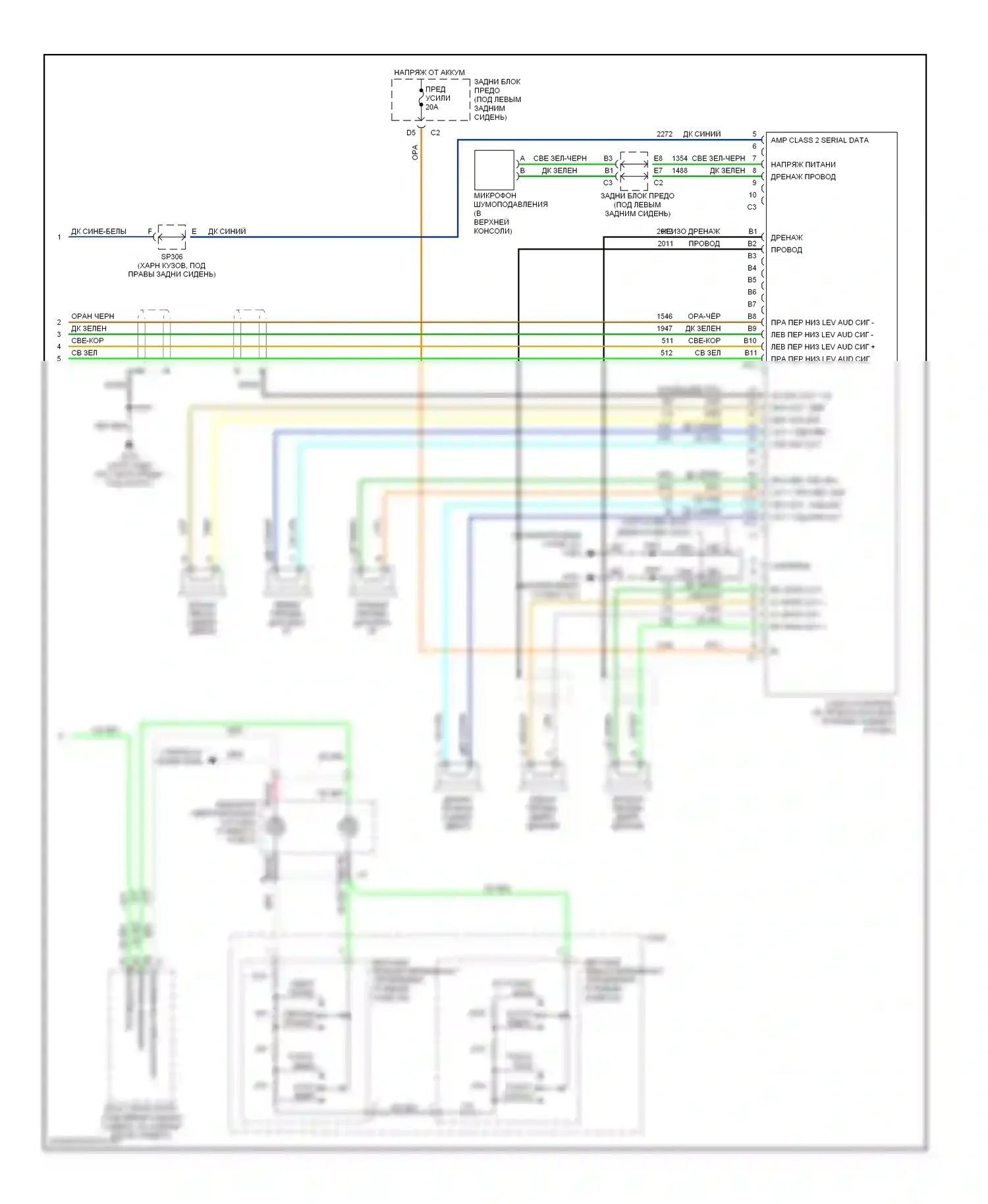 TrailBlazer Chevrolet I (2001-2006): Электросхема высококачественной звуковой магнитолы (2 из 2) 