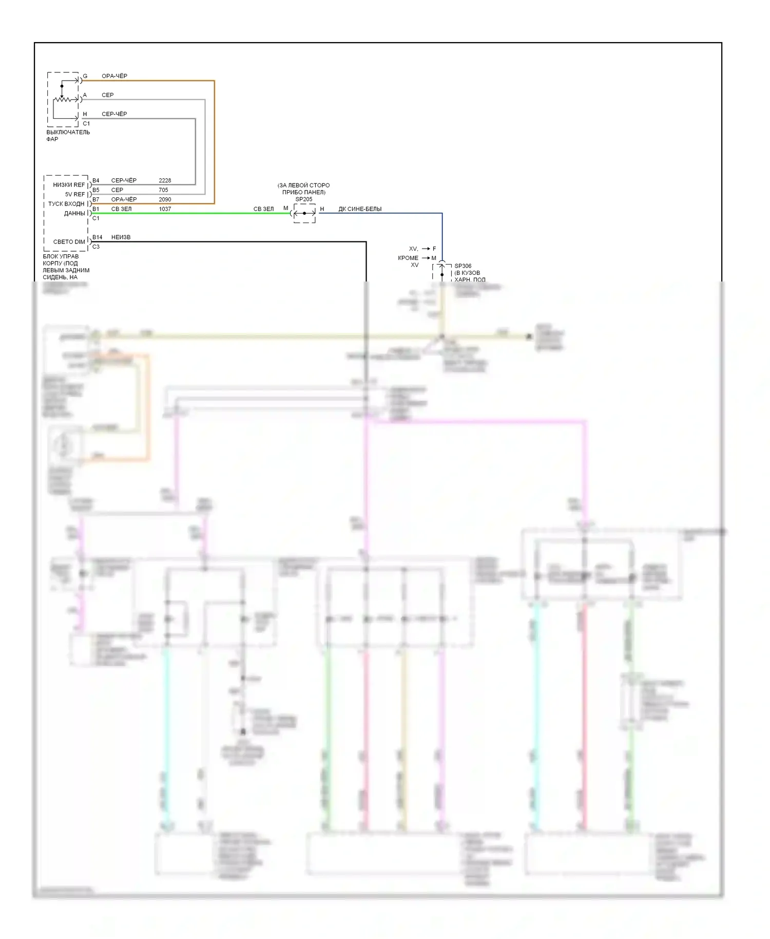 TrailBlazer Chevrolet I (2001-2006): Электросхема подсветки приборной панели (2 из 2) 