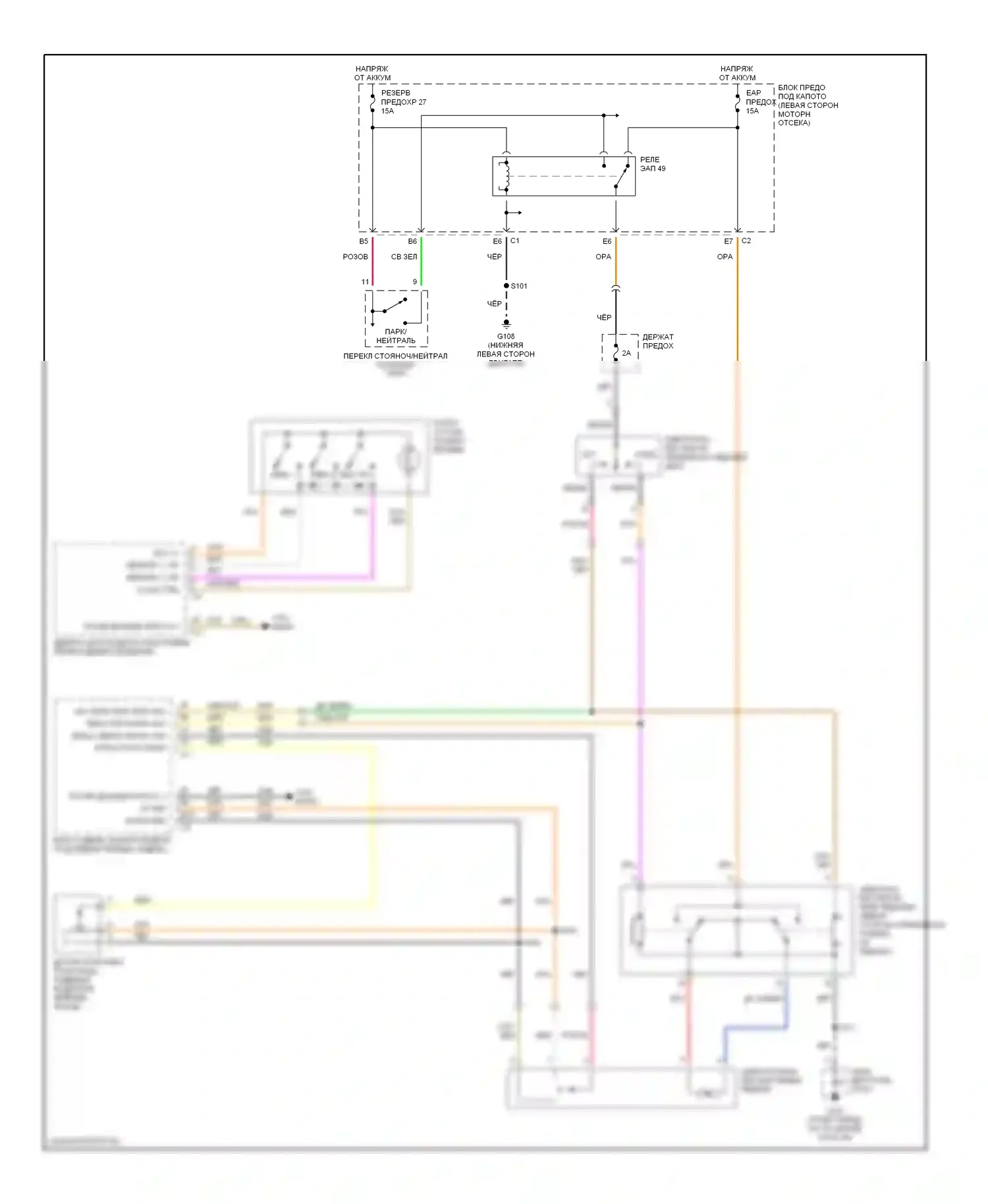 TrailBlazer Chevrolet I (2001-2006): Электросхема регулируемой педали 