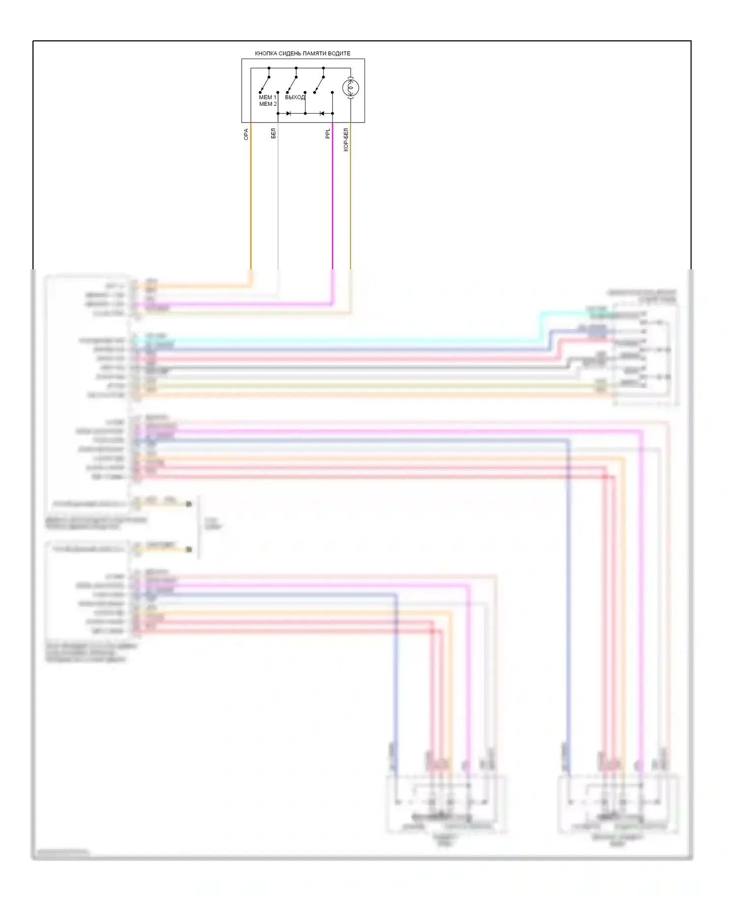 TrailBlazer Chevrolet I (2001-2006): Электросхема зеркал памяти 