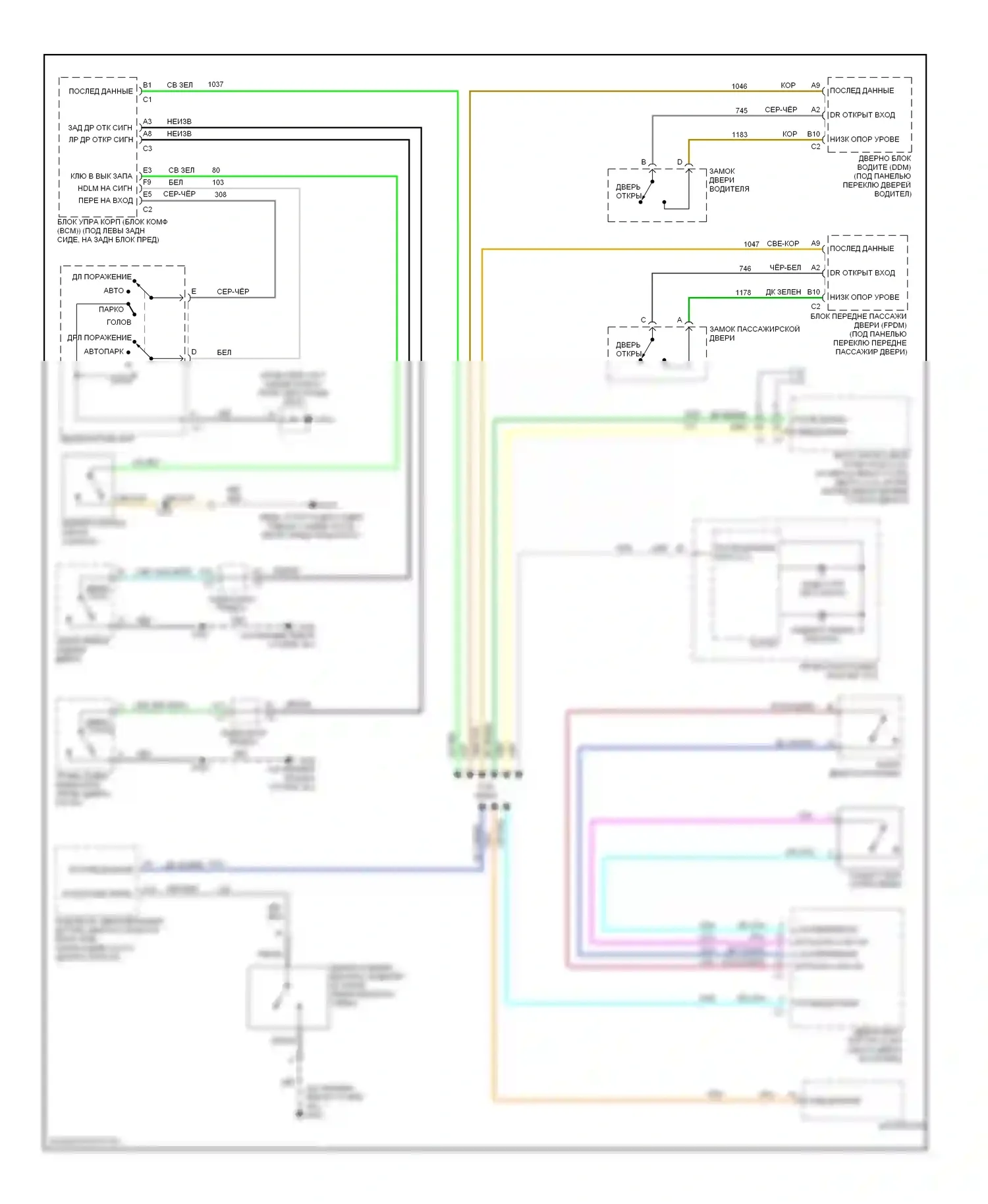 TrailBlazer Chevrolet I (2001-2006): Электросхема помощников водителя 