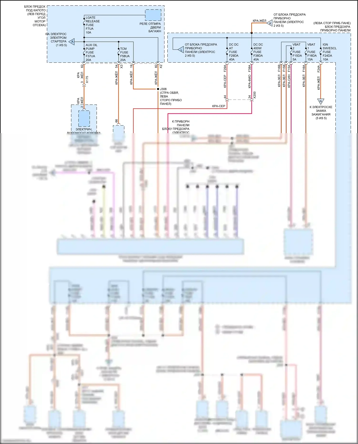 TrailBlazer Chevrolet II рестайлинг (2017-2024): Электросхема блока предохранителей реле (3 из 5) 