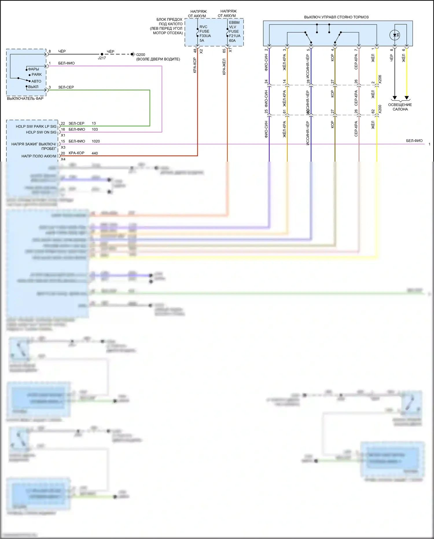 TrailBlazer Chevrolet II рестайлинг (2017-2024): Электросхема помощников водителя (1 из 2) 