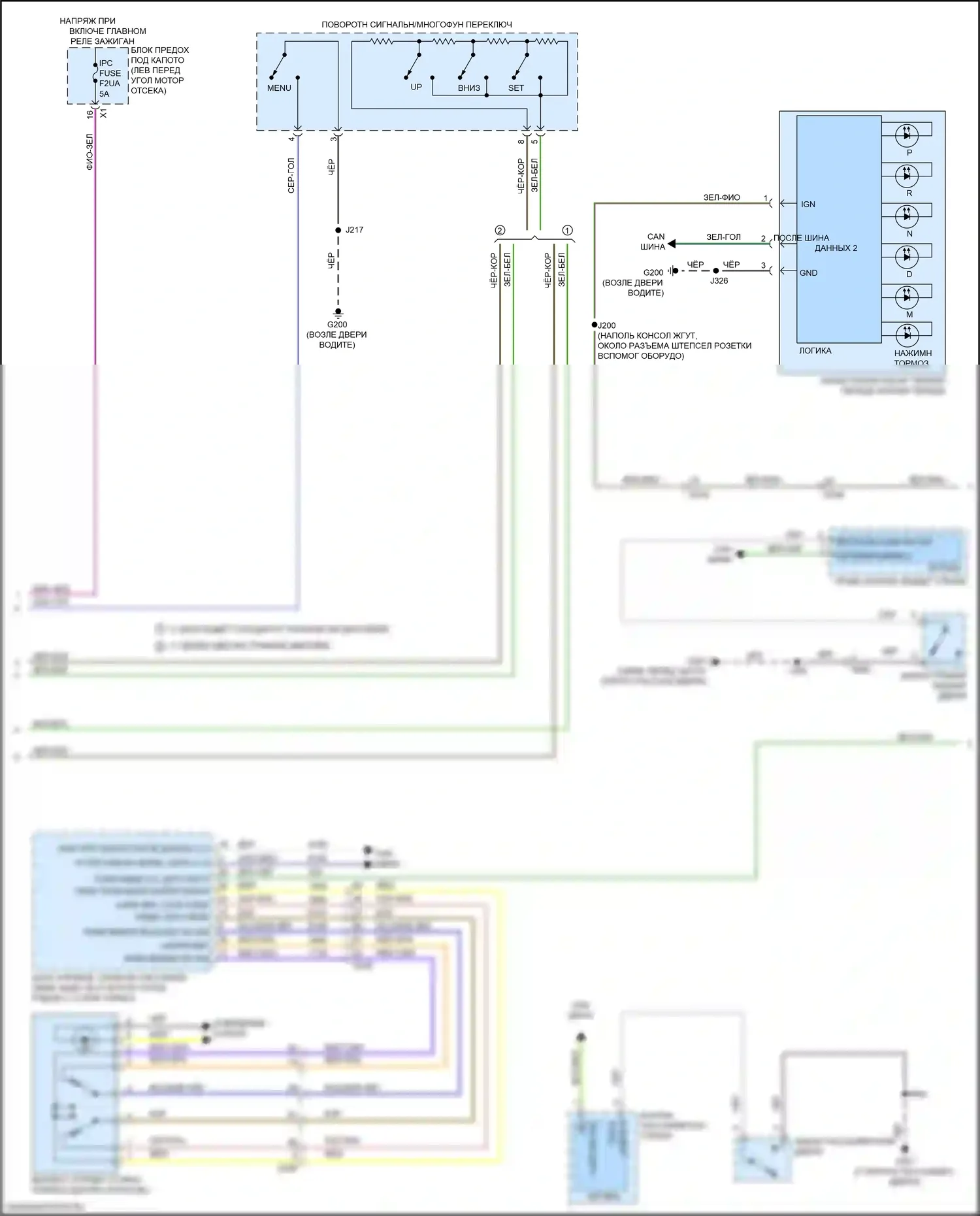 TrailBlazer Chevrolet II рестайлинг (2017-2024): Электросхема приборной панели (2 из 3) 