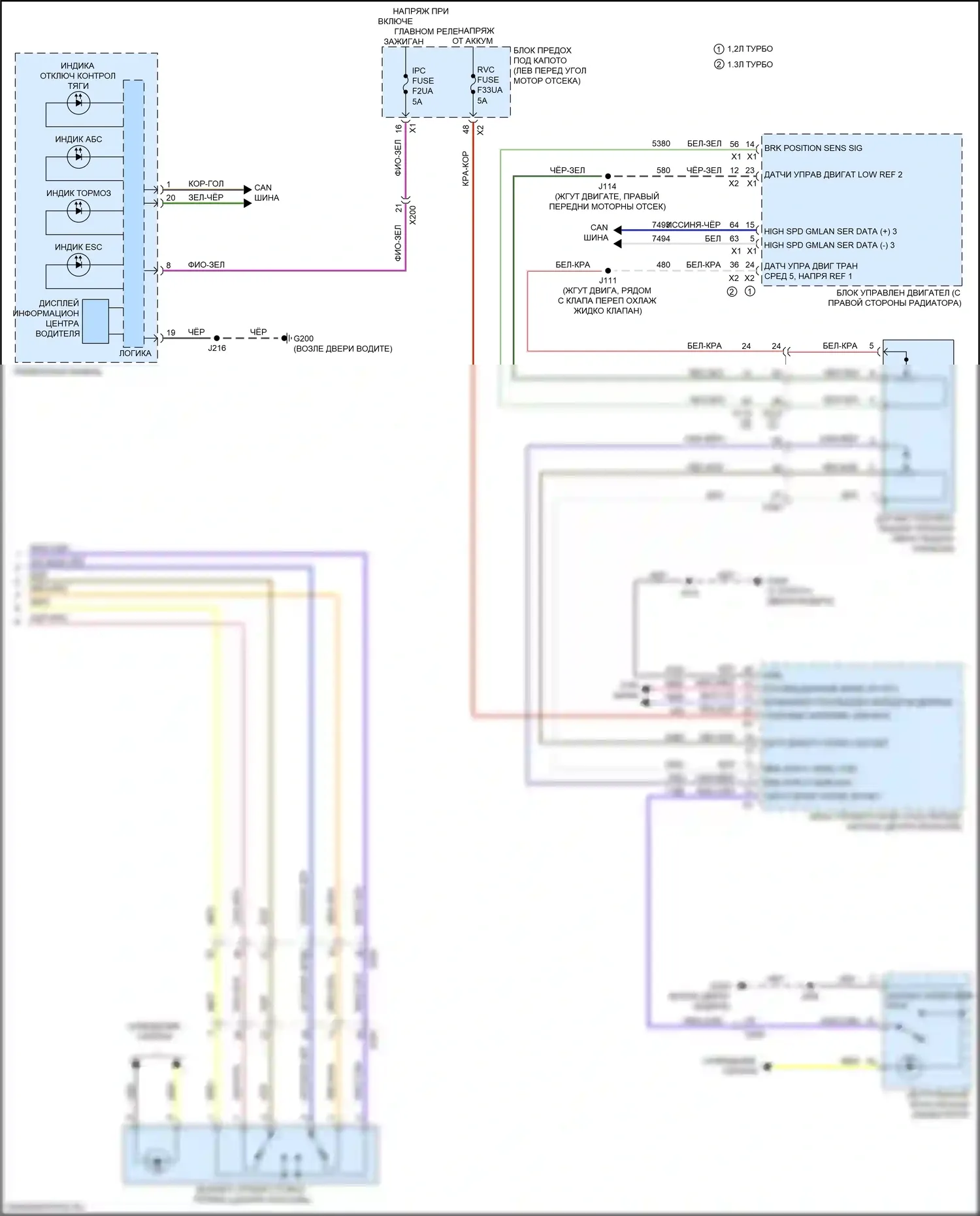 TrailBlazer Chevrolet III (2019-2024): Антиблокировочная система abs электросхема (2 из 2) 