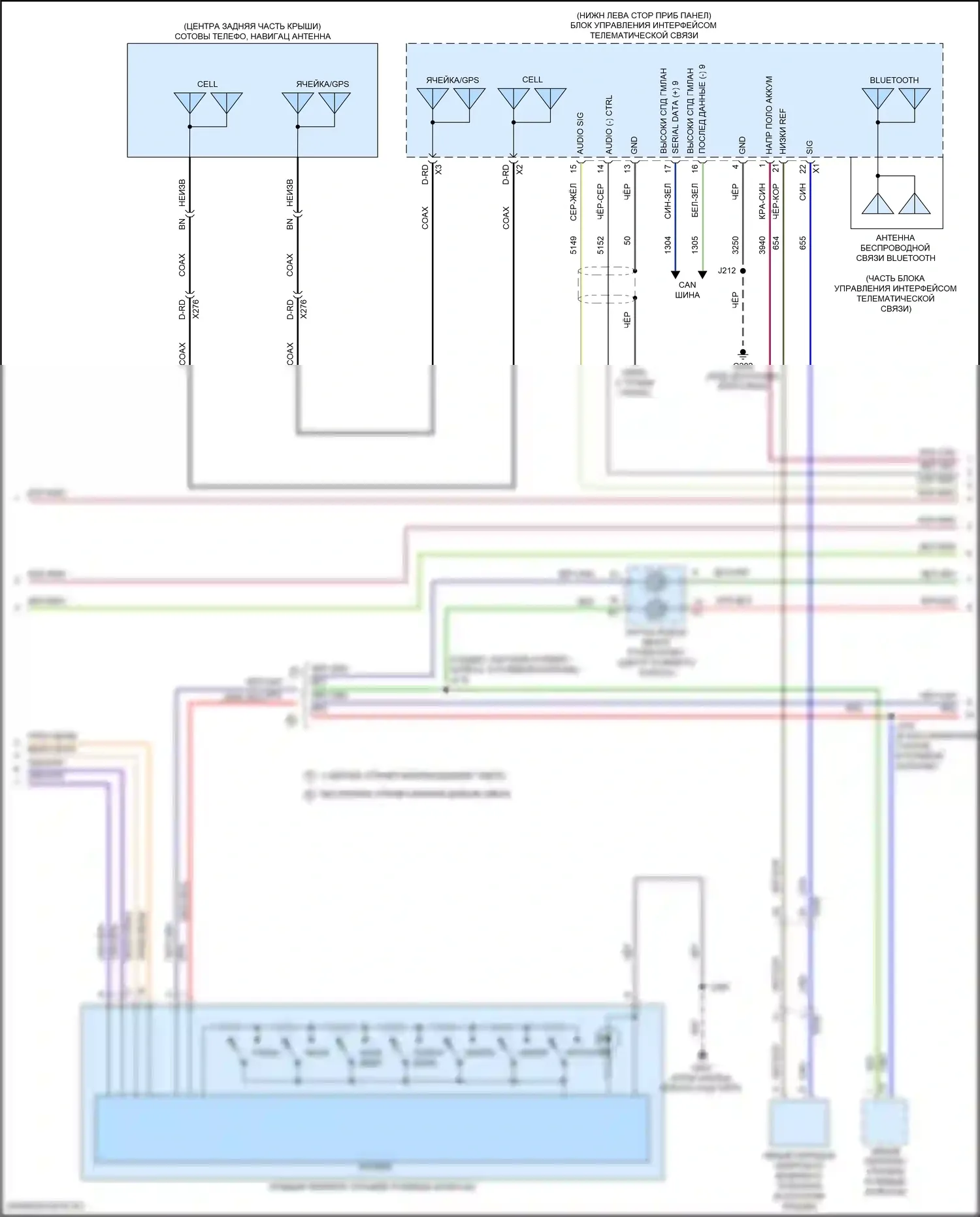 TrailBlazer Chevrolet III (2019-2024): Электросхема магнитолы, низкий уровень с активным шумом (2 из 4) 