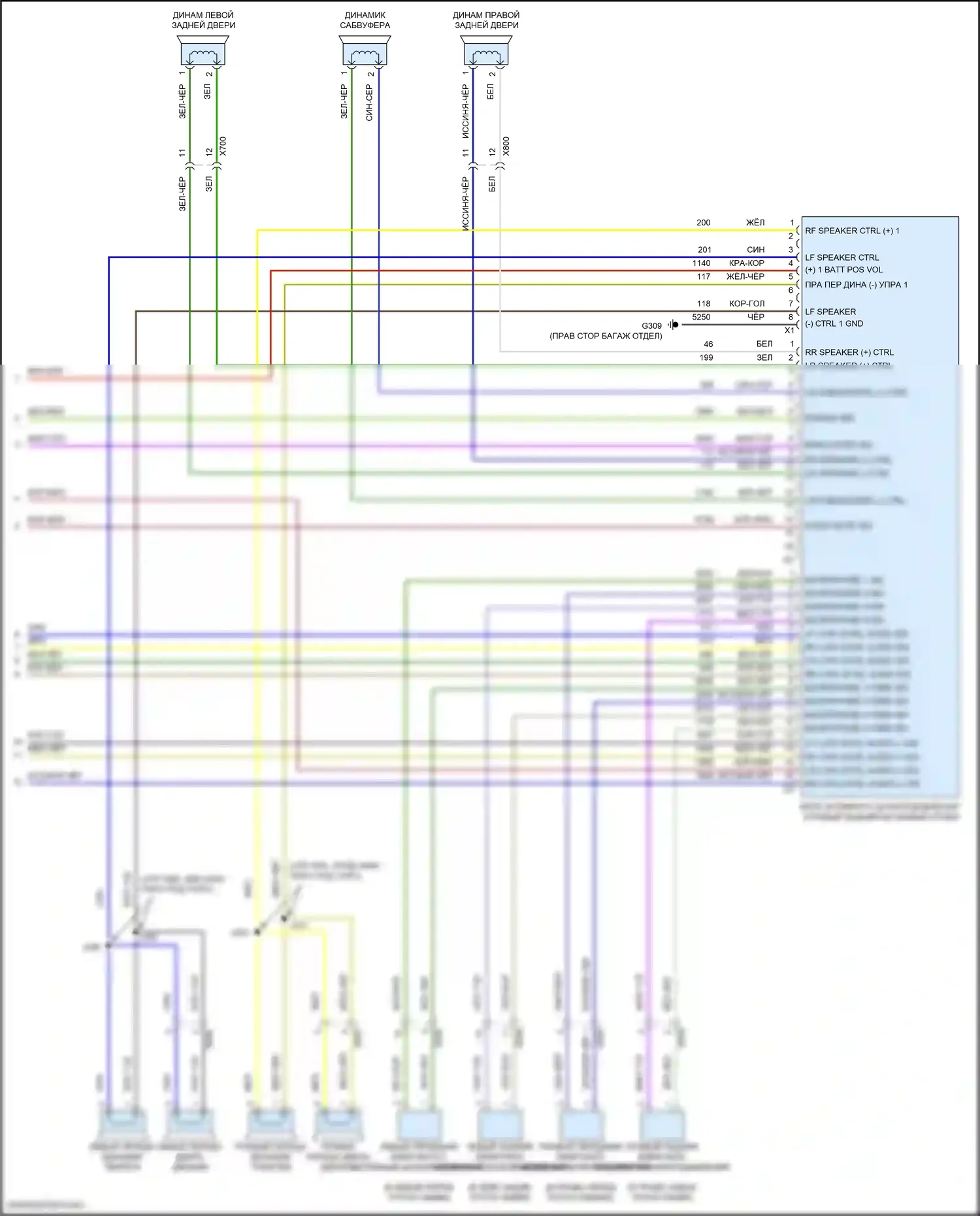 TrailBlazer Chevrolet III (2019-2024): Электросхема магнитолы, низкий уровень с активным шумом (4 из 4) 