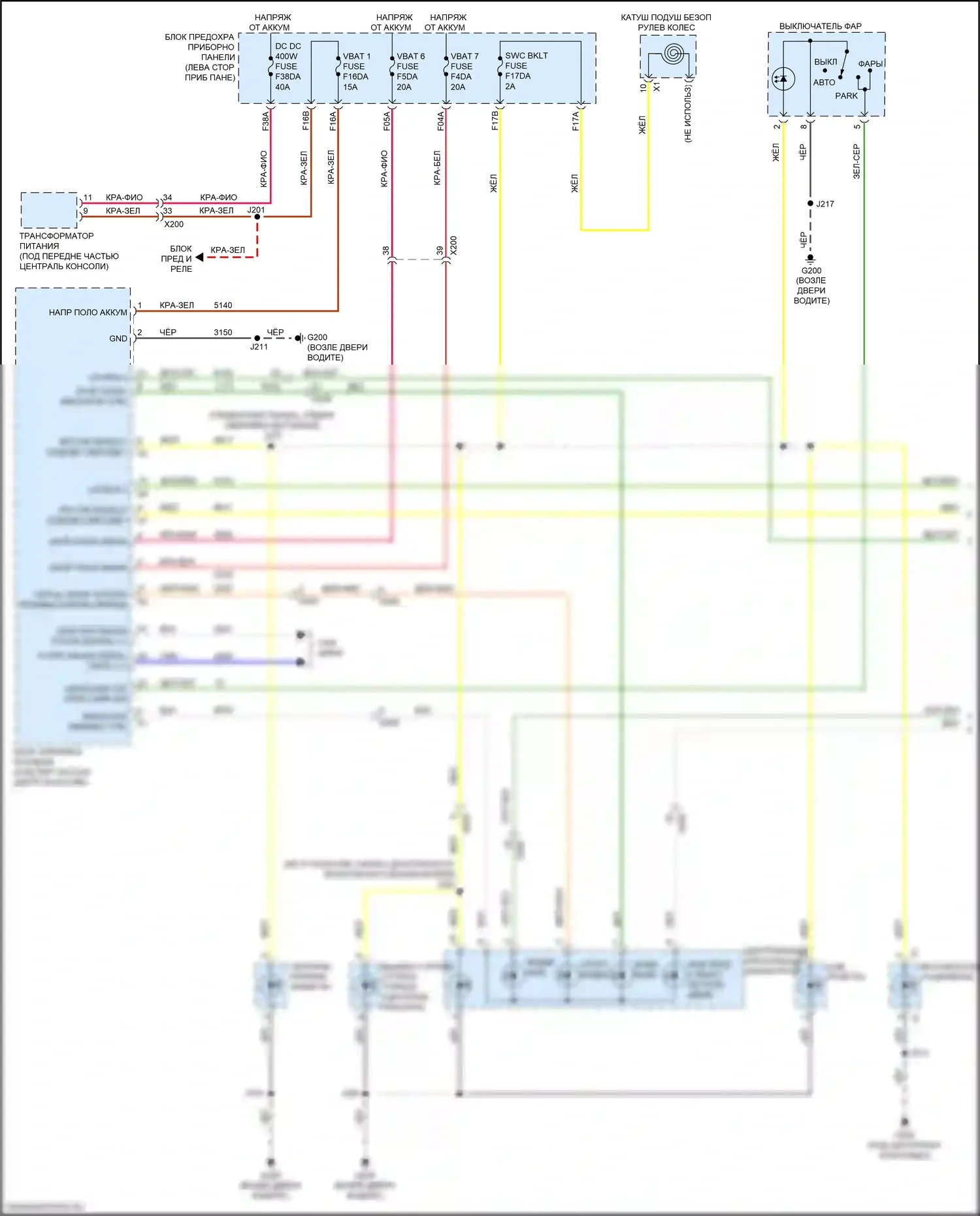 TrailBlazer Chevrolet III (2019-2024): Электросхема подсветки приборной панели (1 из 2) 