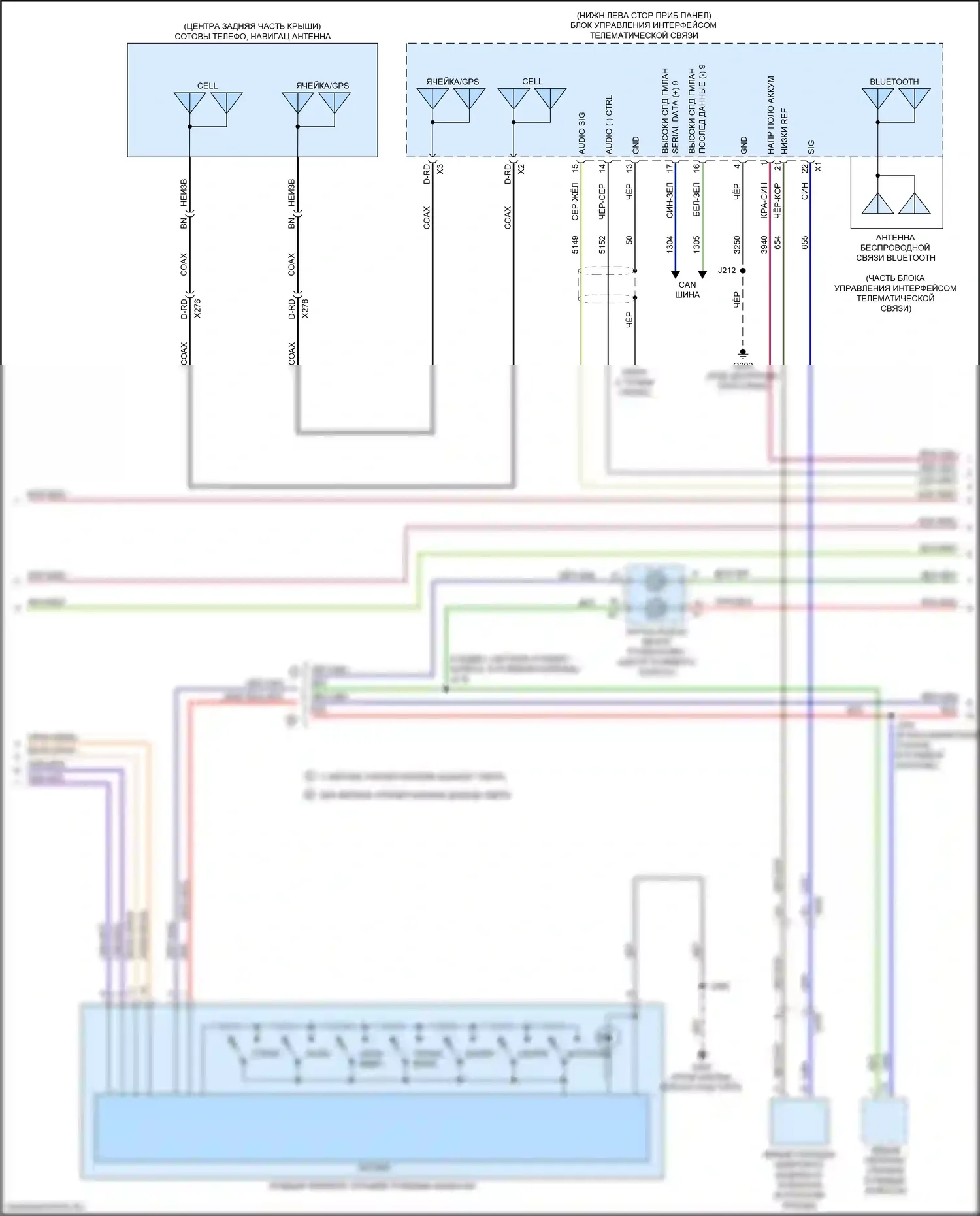 TrailBlazer Chevrolet III (2019-2024): Электросхема навигации, низкий уровень с активным шумом (2 из 4) 