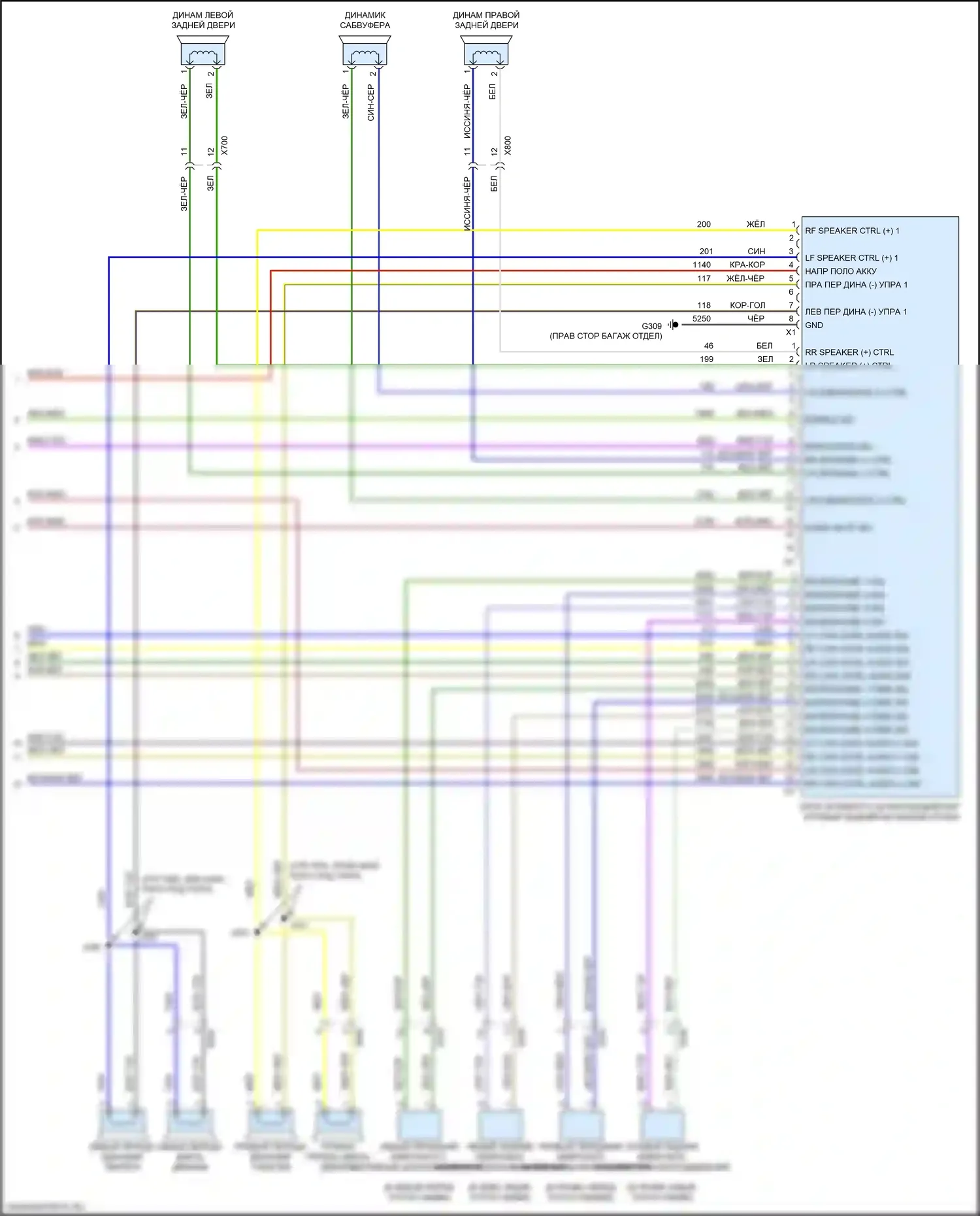 TrailBlazer Chevrolet III (2019-2024): Электросхема навигации, низкий уровень с активным шумом (4 из 4) 