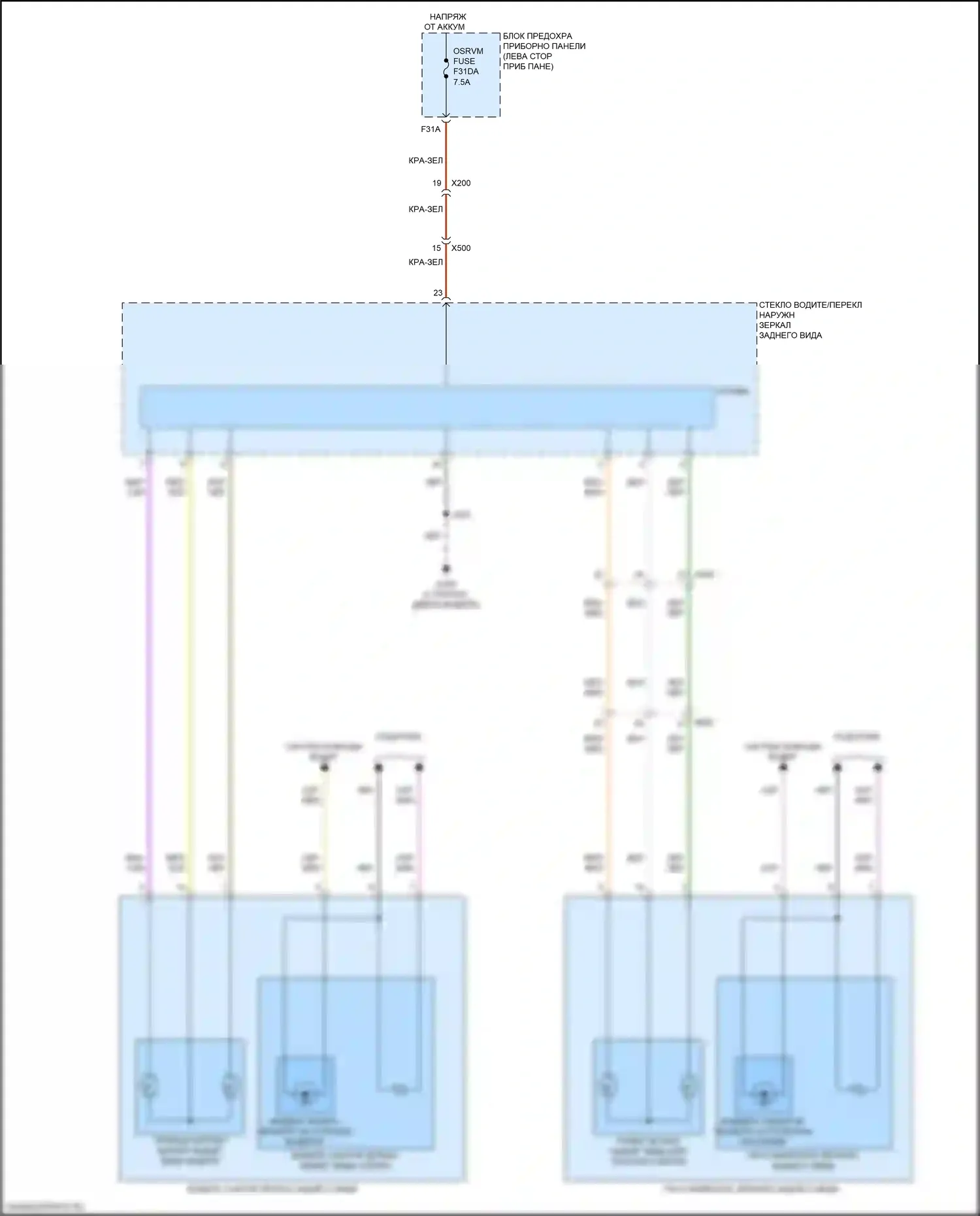 TrailBlazer Chevrolet III (2019-2024): Электросхема управления зеркалами заднего вида 