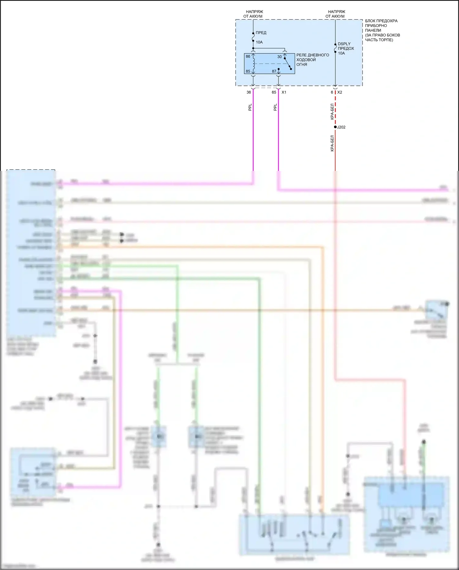 Traverse Chevrolet I рестайлинг (2012-2017): Электросхема фар (1 из 2) 