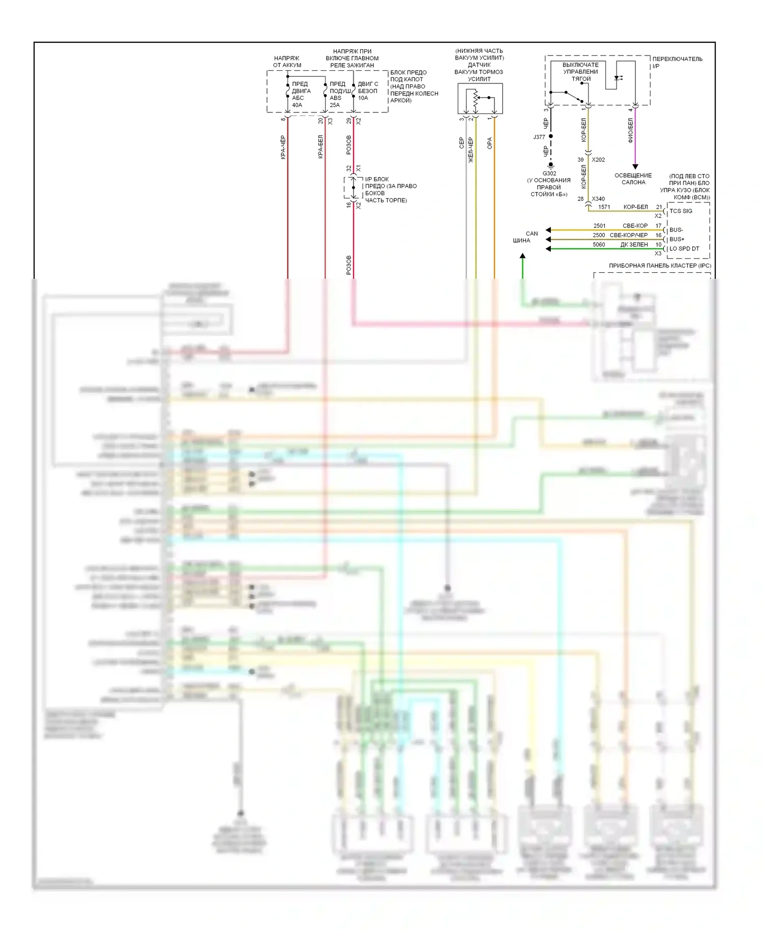 Traverse Chevrolet I (2008-2012): Антиблокировочная система abs электросхема 