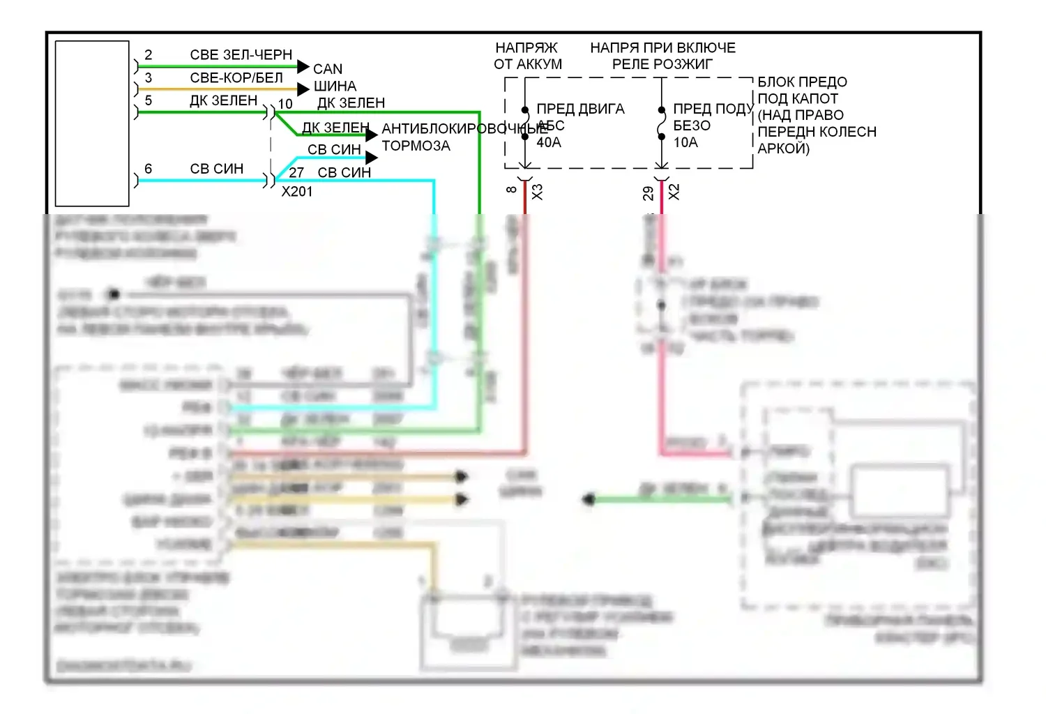 Traverse Chevrolet I (2008-2012): Электросхема электроусилителя руля 