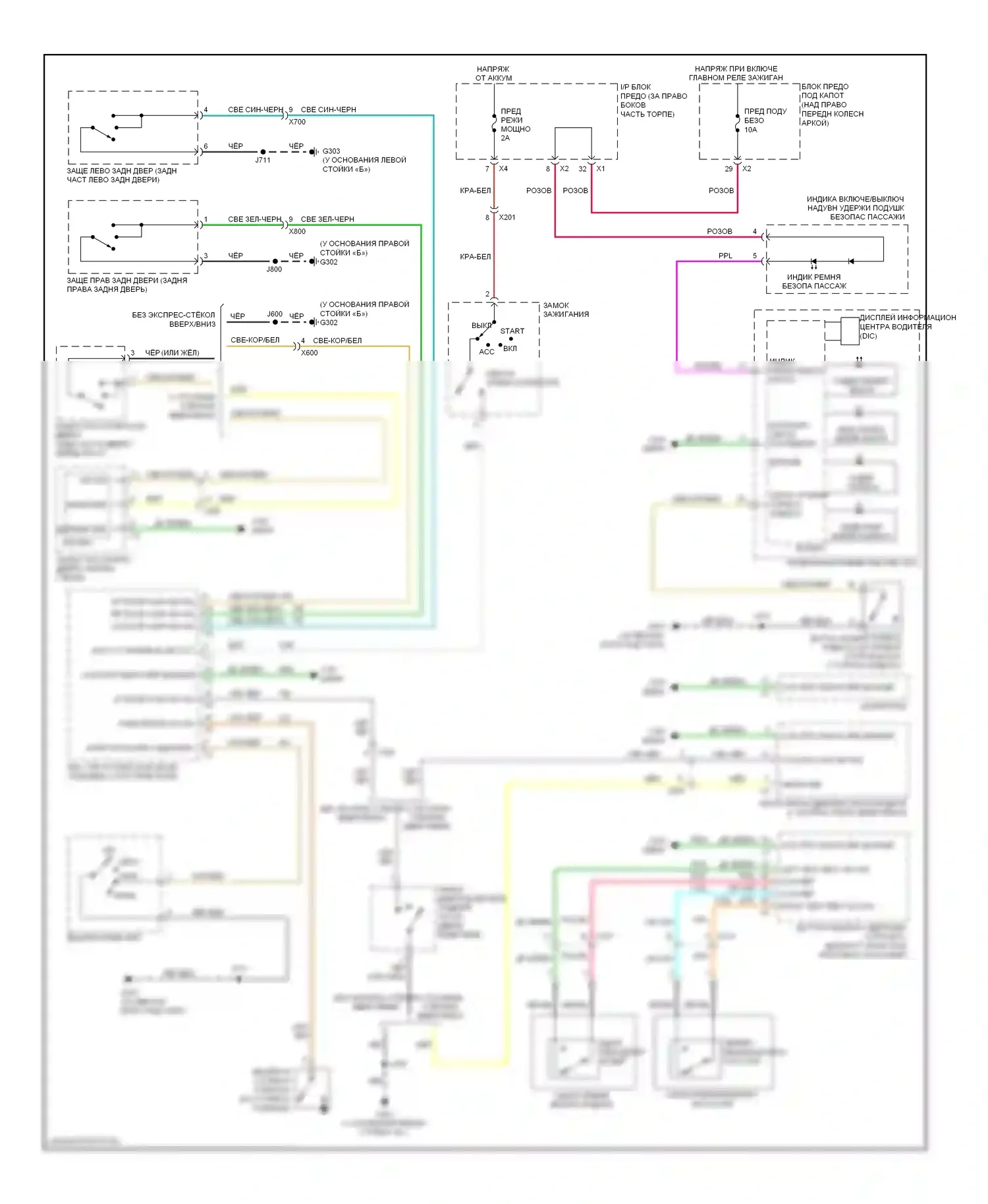 Traverse Chevrolet I (2008-2012): Электросхема помощников водителя 
