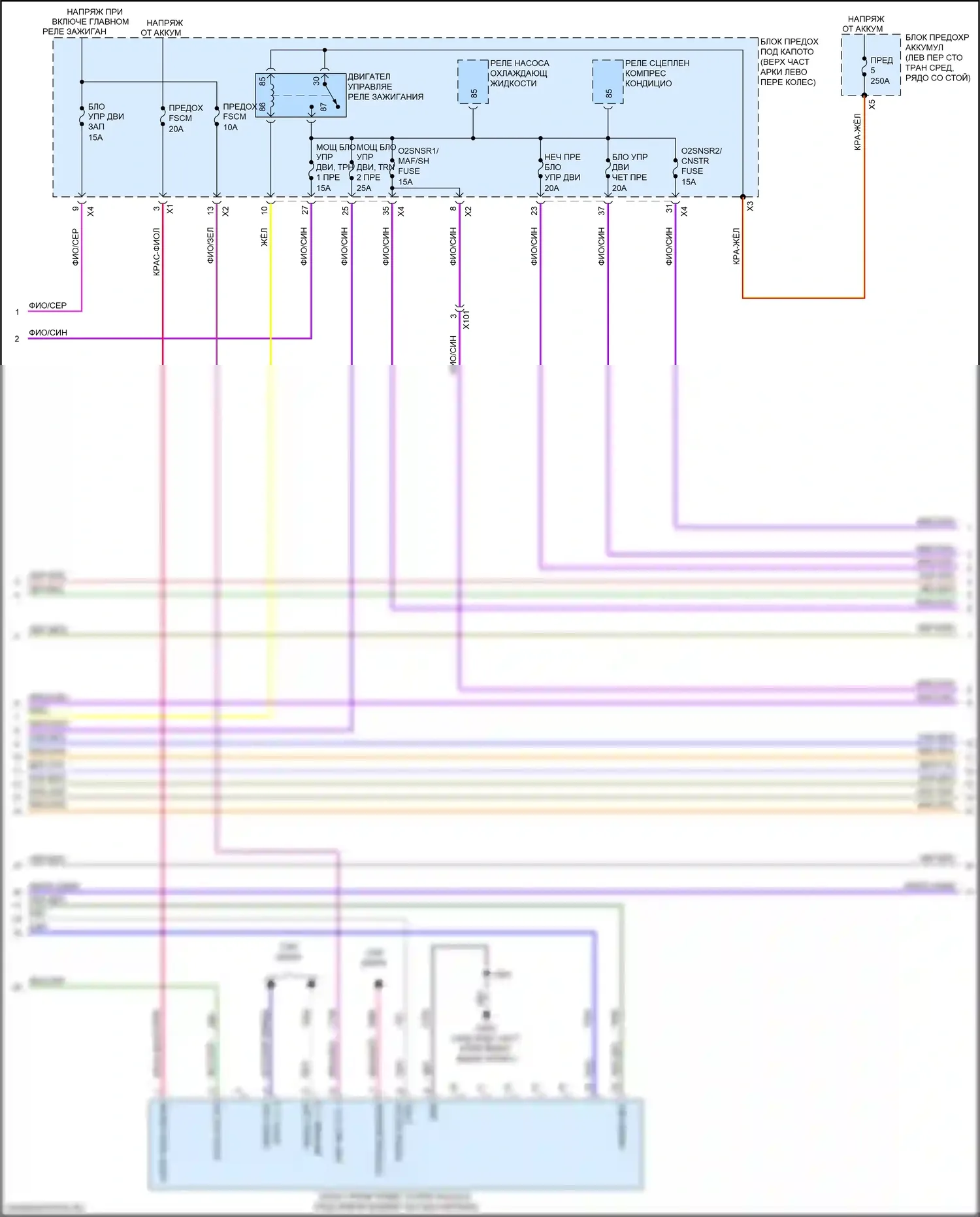 Traverse Chevrolet II (2017-2021): Электросхема двигателя 2.0l vin x (3 из 8) 