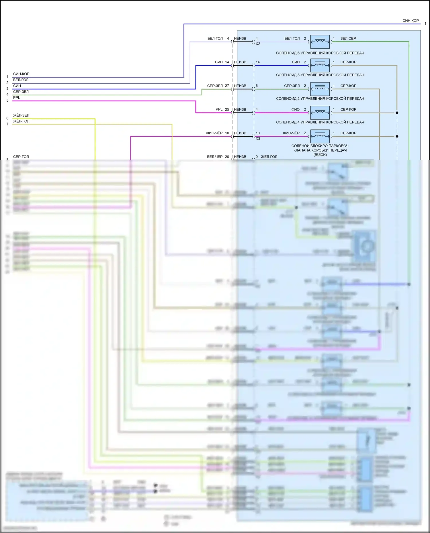 Traverse Chevrolet II (2017-2021): Электросхема автоматической коробки передач (3 из 4) 
