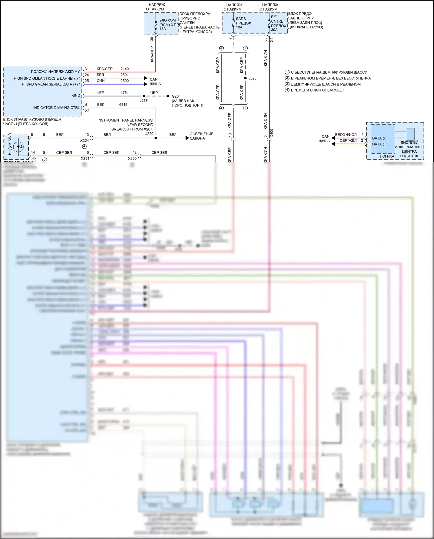 Traverse Chevrolet II (2017-2021): Электросхема блокировки заднего дифференциала 